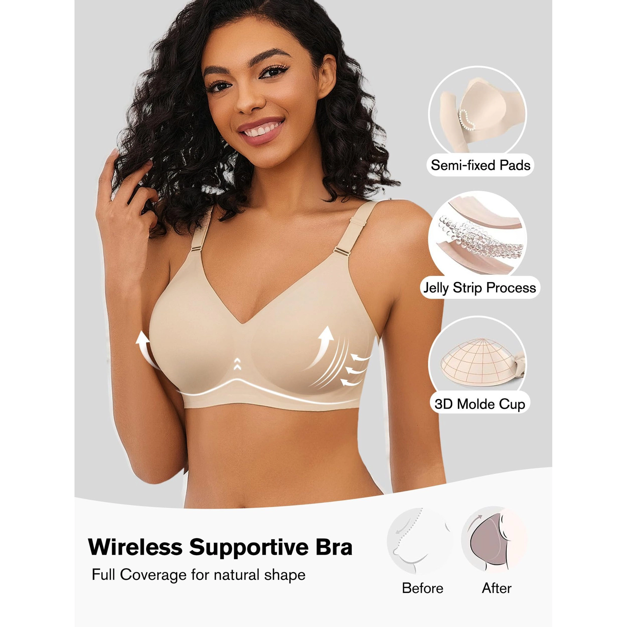 Avidlove Women's Seamless Wireless Full Coverage Bra