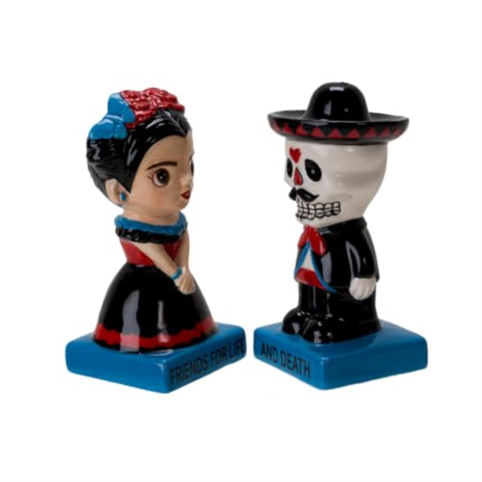 Pacific Giftware Día de Los Muertos Inspired Ceramic Magnetic Salt and Pepper Shakers