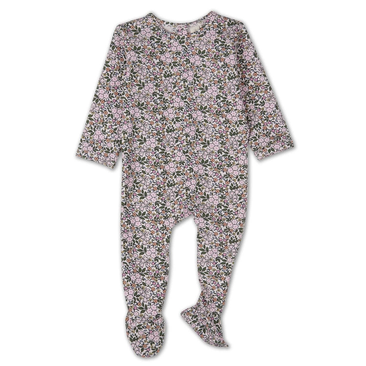 MeMoi Baby and Toddler Girls "Kaleidoscope Bouquet" Cotton Rich Footie