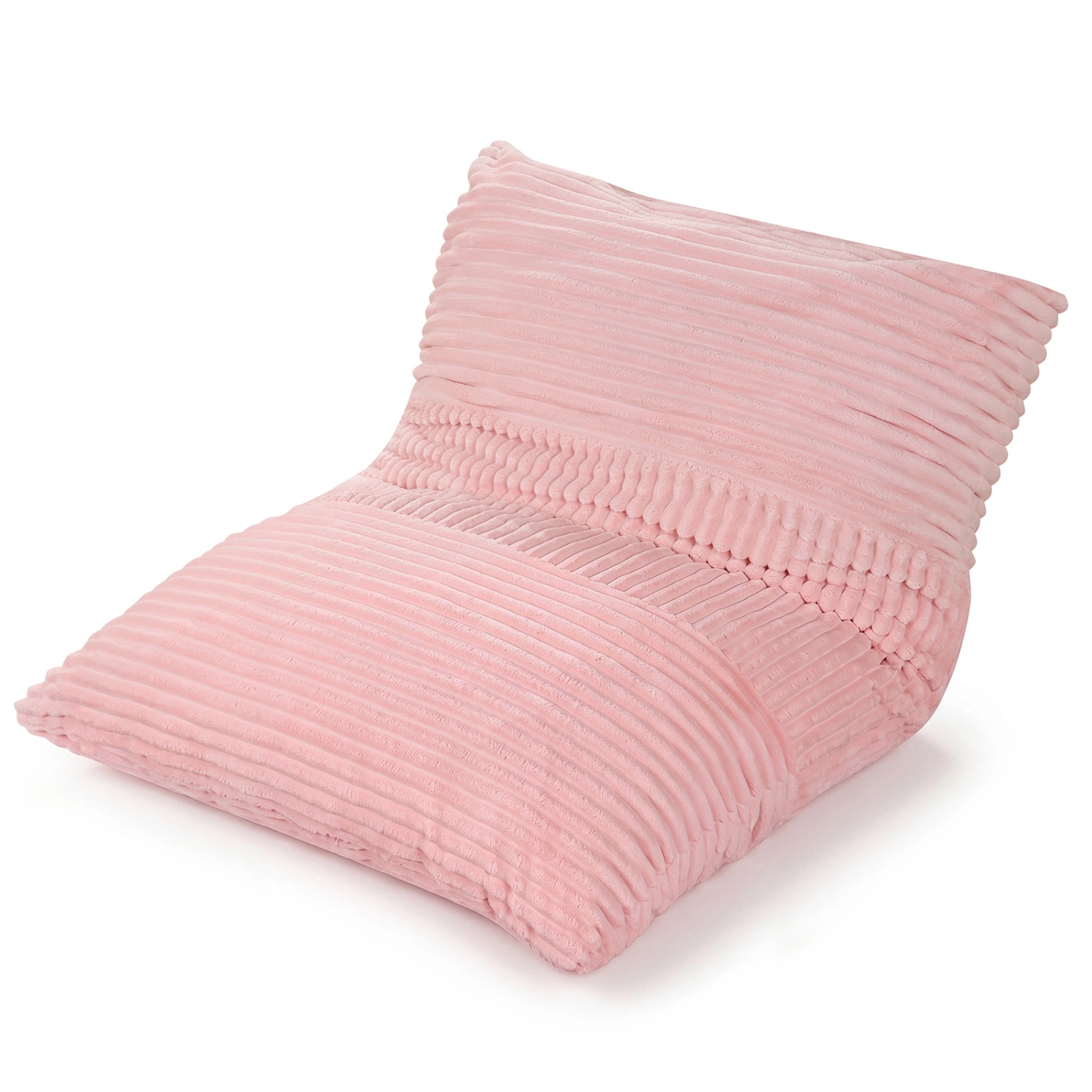 SUGIFT 3-in-1 Large Corduroy Bean Bag Chair Bed and Sofa 73 x 53 in Pink