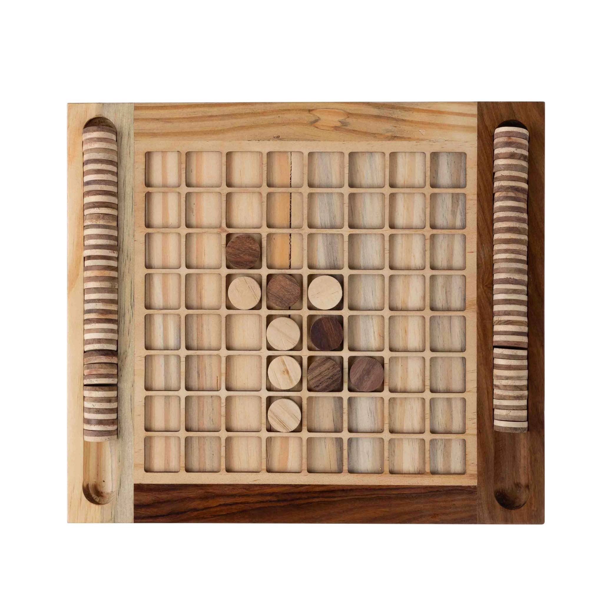 Ten Thousand Villages Handcarved Wood Reversi Game