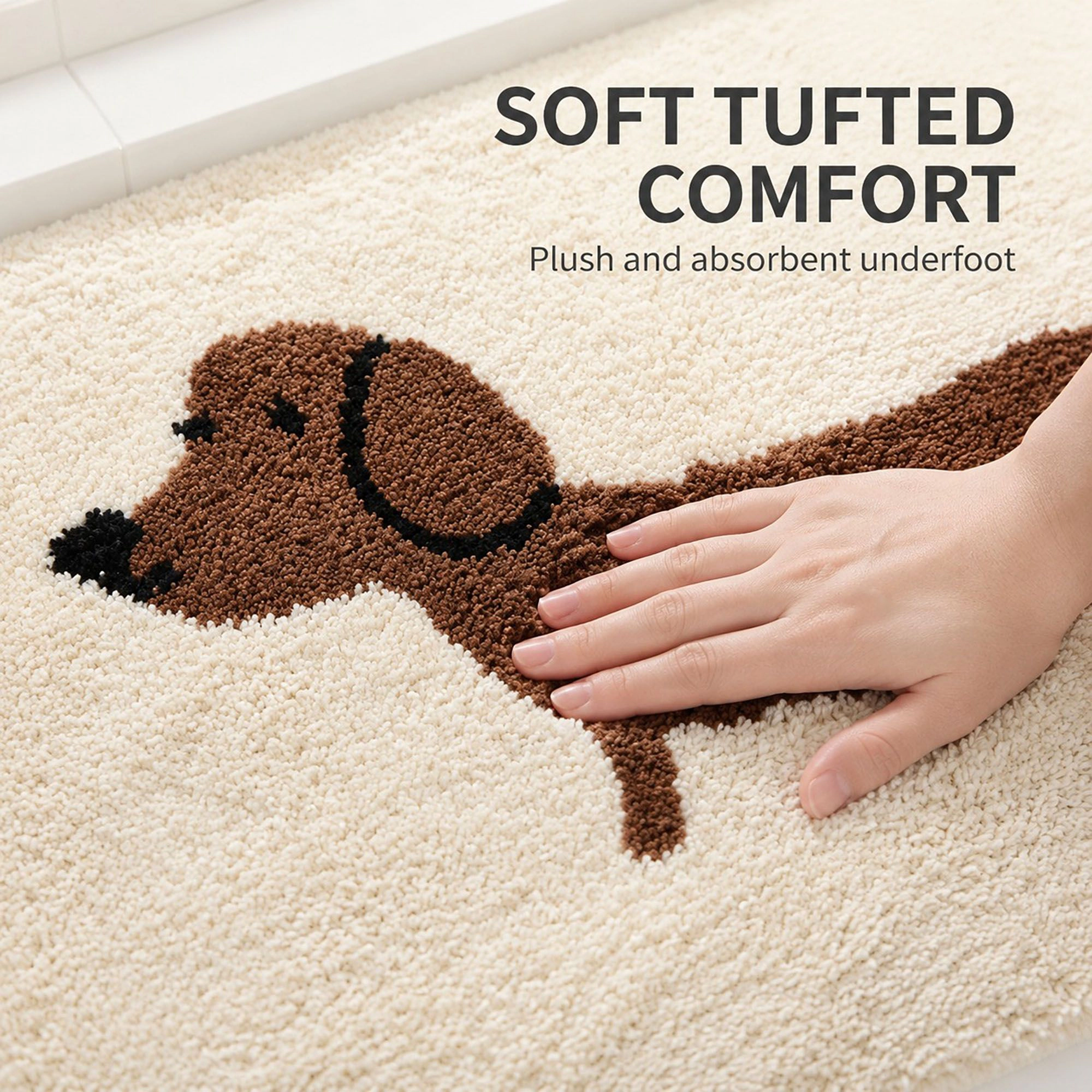 Alilang Unisex Dachshund Dog Bath Mat Nonslip Accent Rug 15.7 x 23.6 Inches