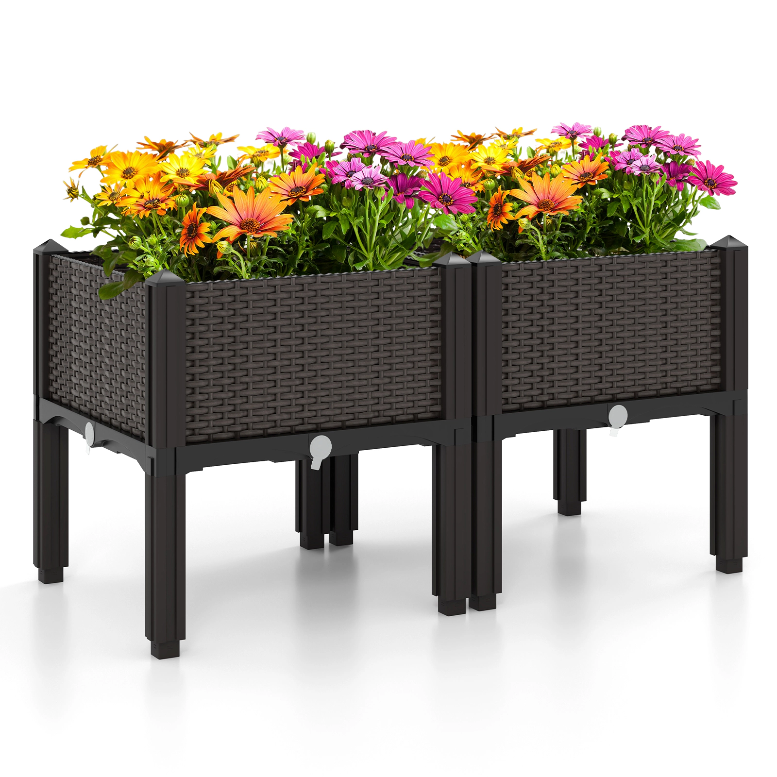SlickBlue Outdoor Self Watering Raised Garden Bed Planter Box