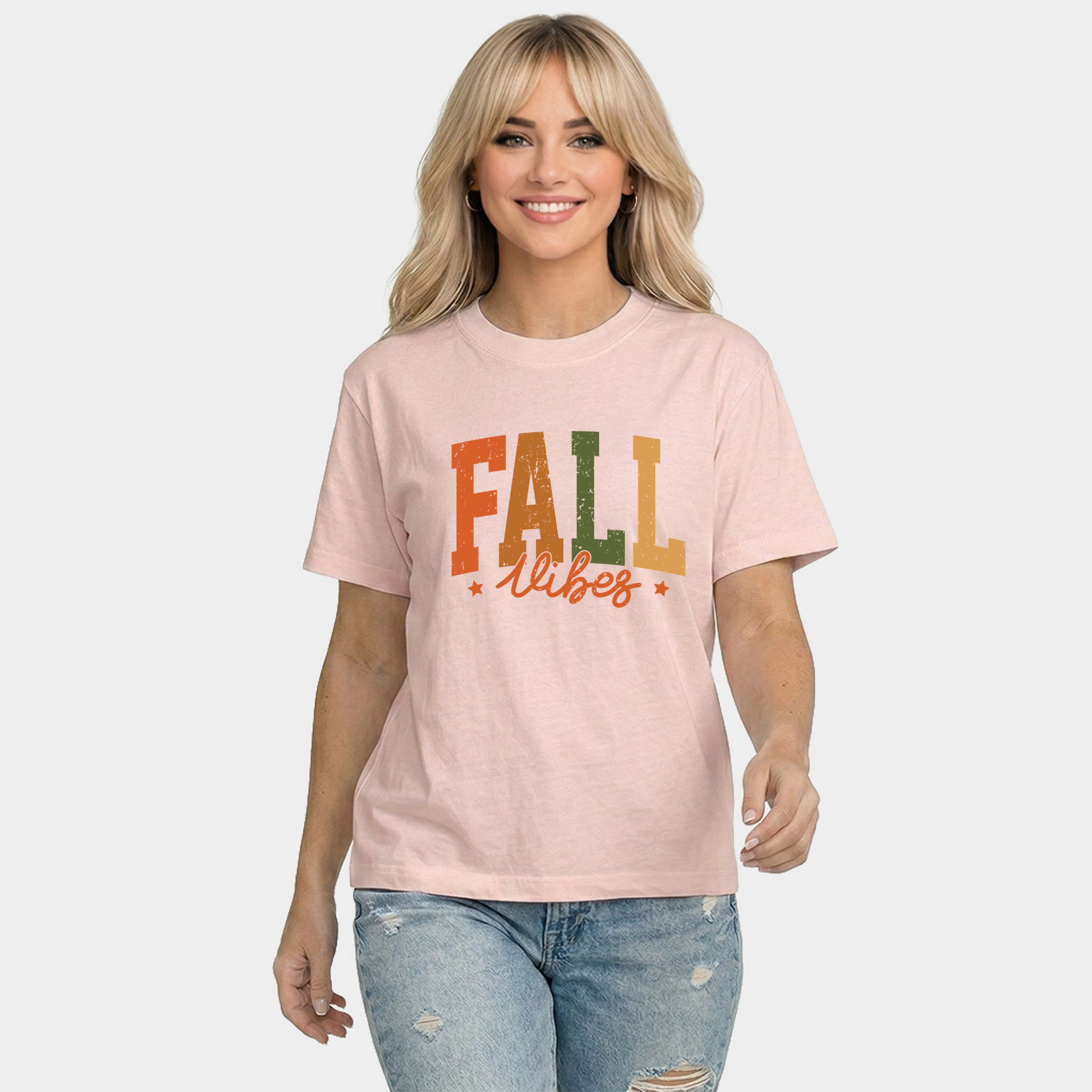 Simply Sage Market - Women's Relaxed Boxy Tee Fall Vibes Multi