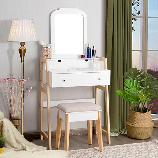 高級玉露 木箱入り 2本セット YTS-10 Hivvago Vanity Table Set With Cushioned Stool And Large Mirror