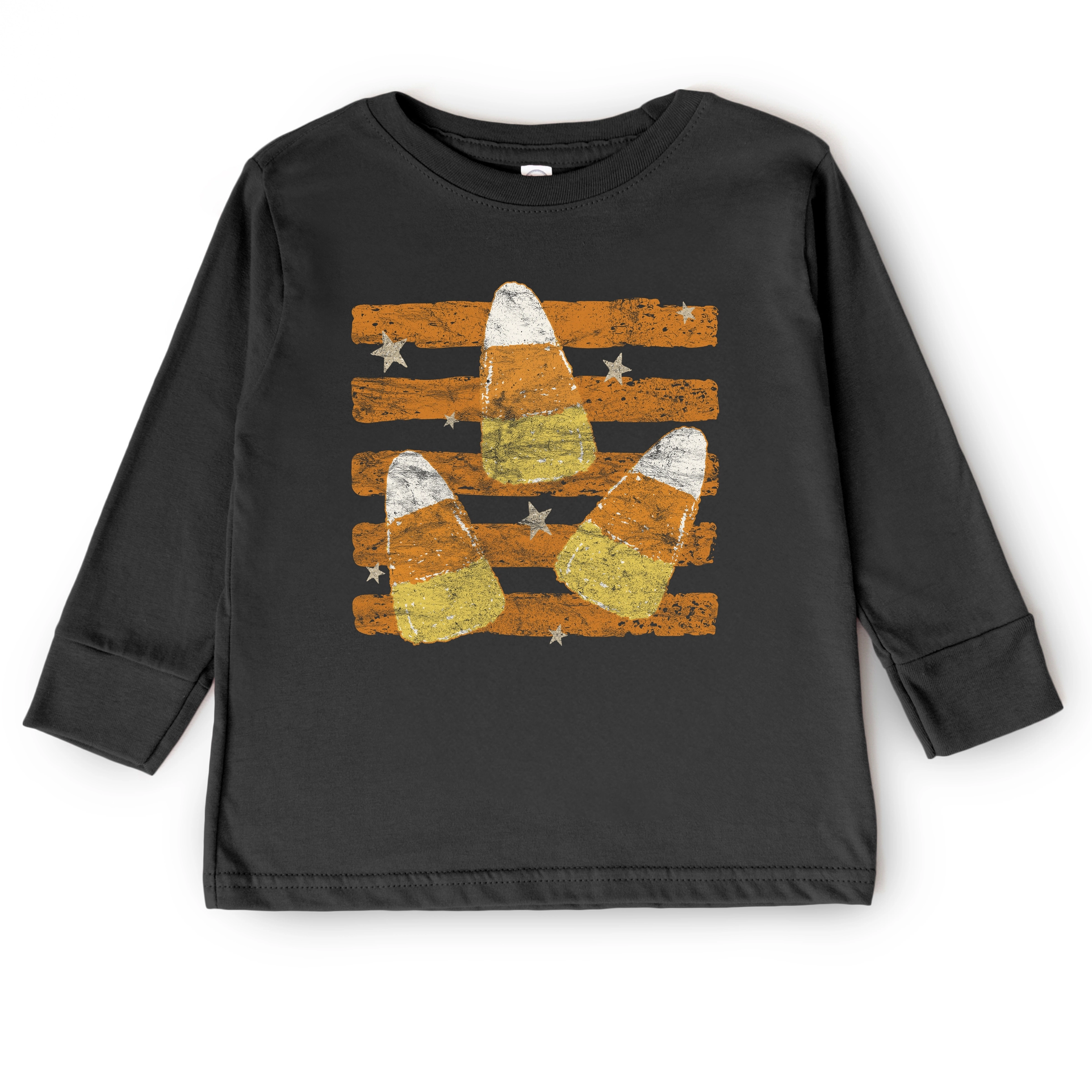 The Juniper Shop - Toddler Long Sleeve Graphic Tee Candy Corn Orange Stripes