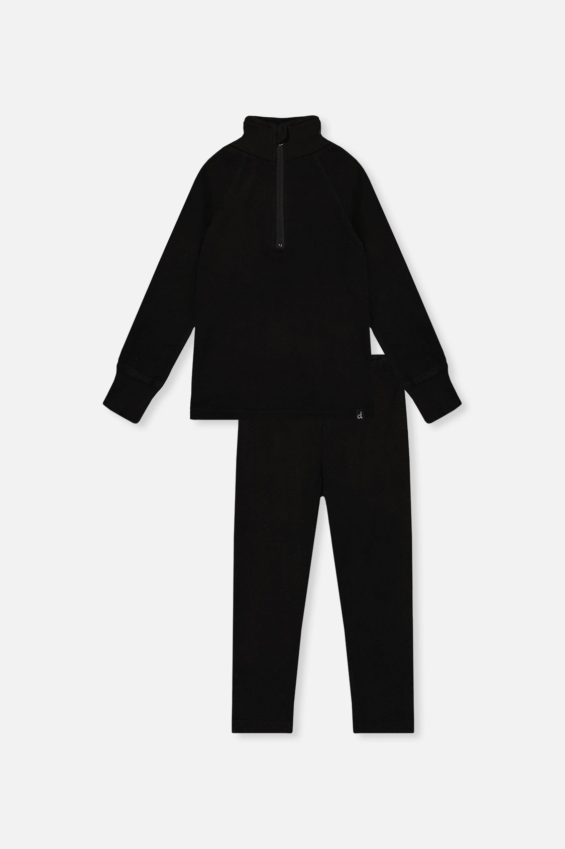 Deux par Unisex Two Piece Half-Zip Thermal Underwear Top and Pants Set