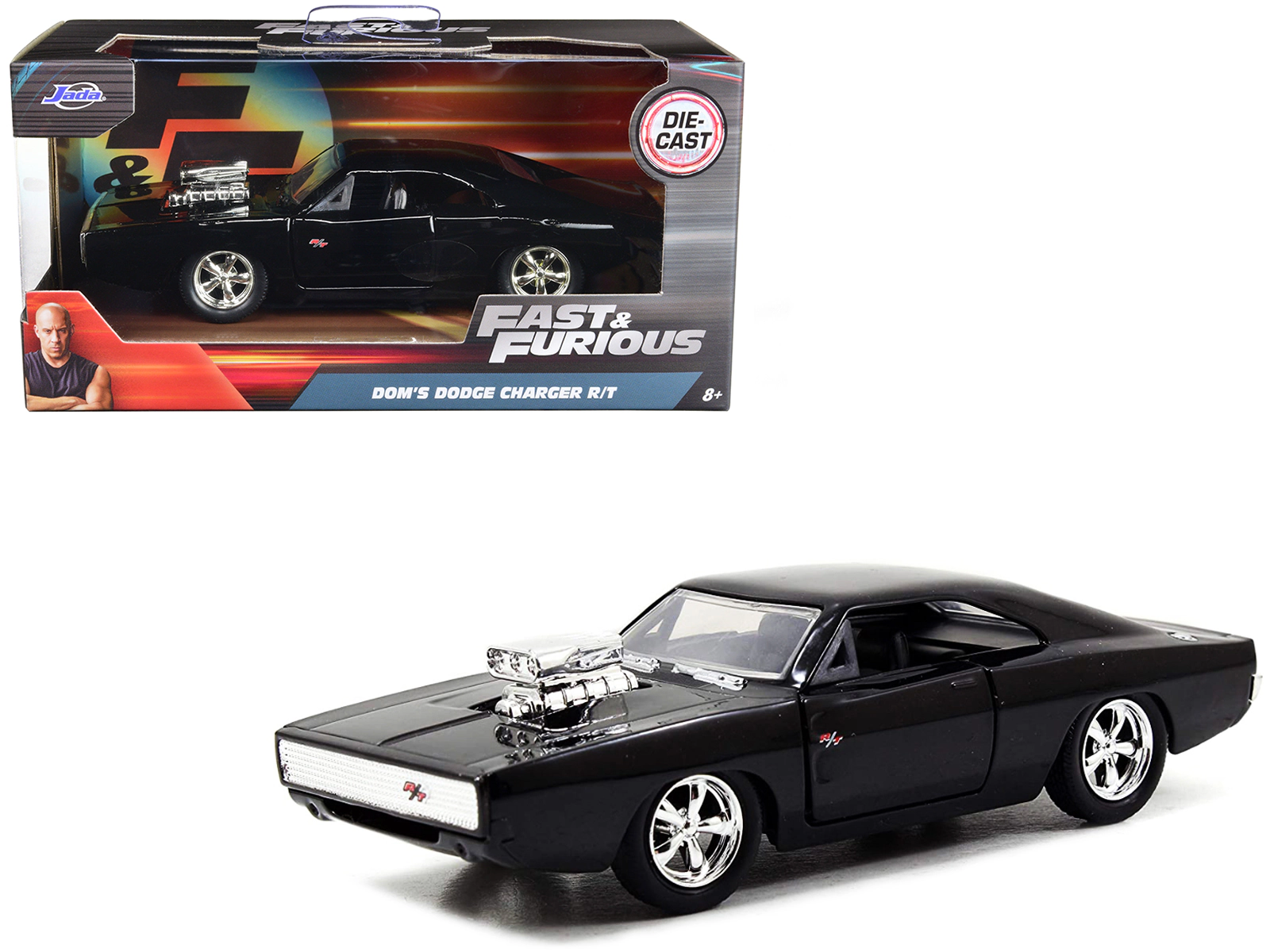 Jada Dom's Dodge Charger R/T Black "Fast & Furious 7" (2015) Movie 1/32 Diecast Model Car by Jada
