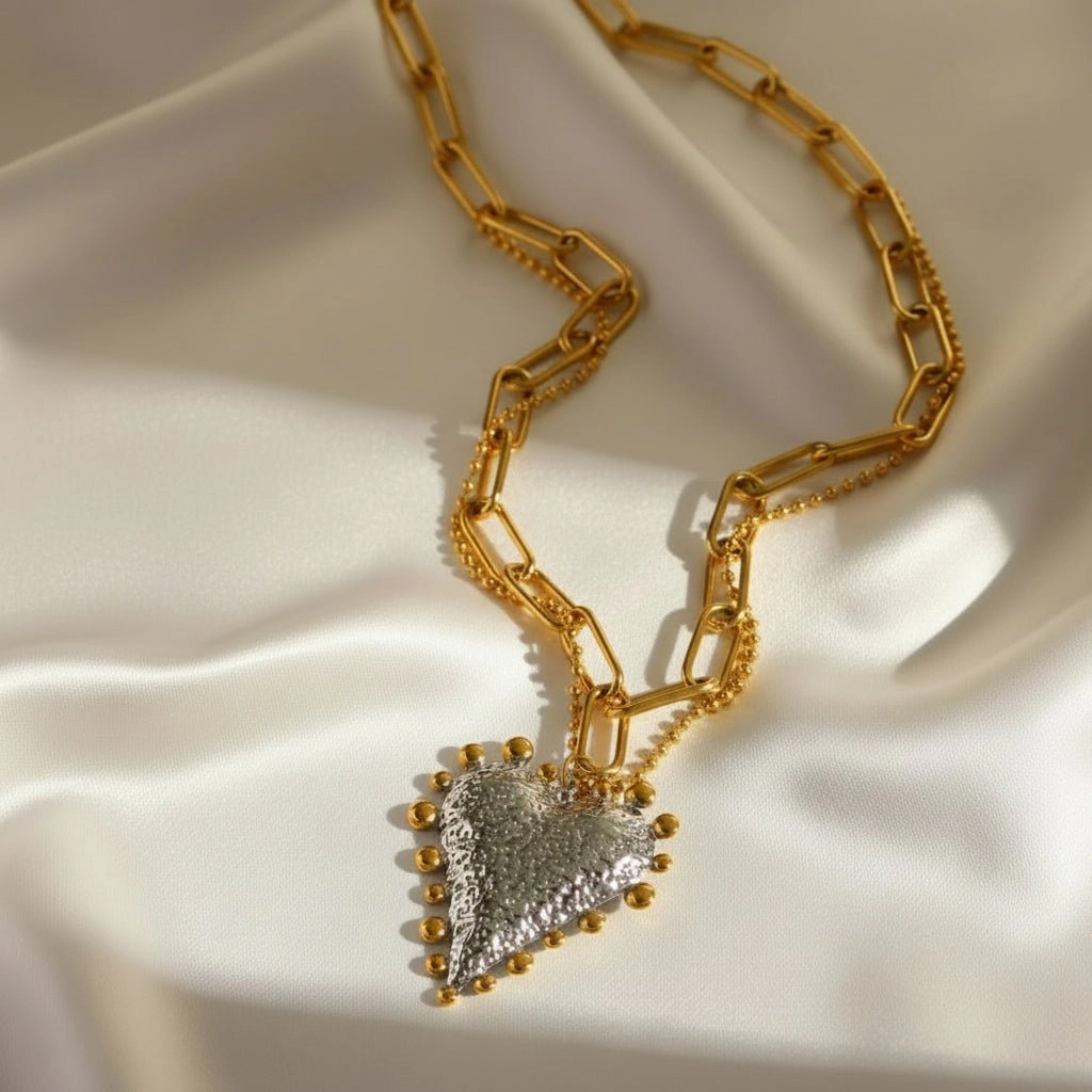 DressAtR Women's Shell Pearl Chain 18K Gold Plated Necklace