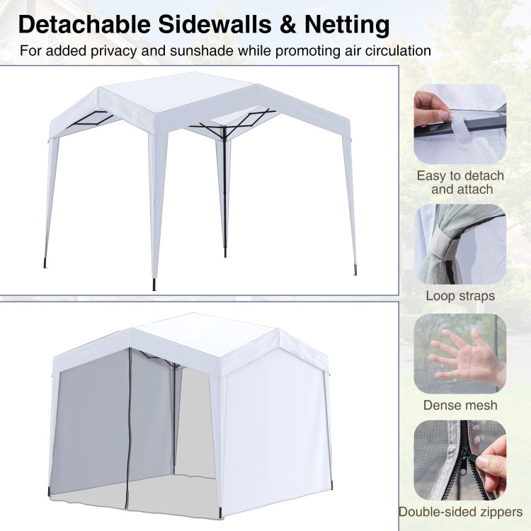 Hivvago Pop up Canopy Tent wiht 4 Sidewalls Mesh Netting Wheeled Bag