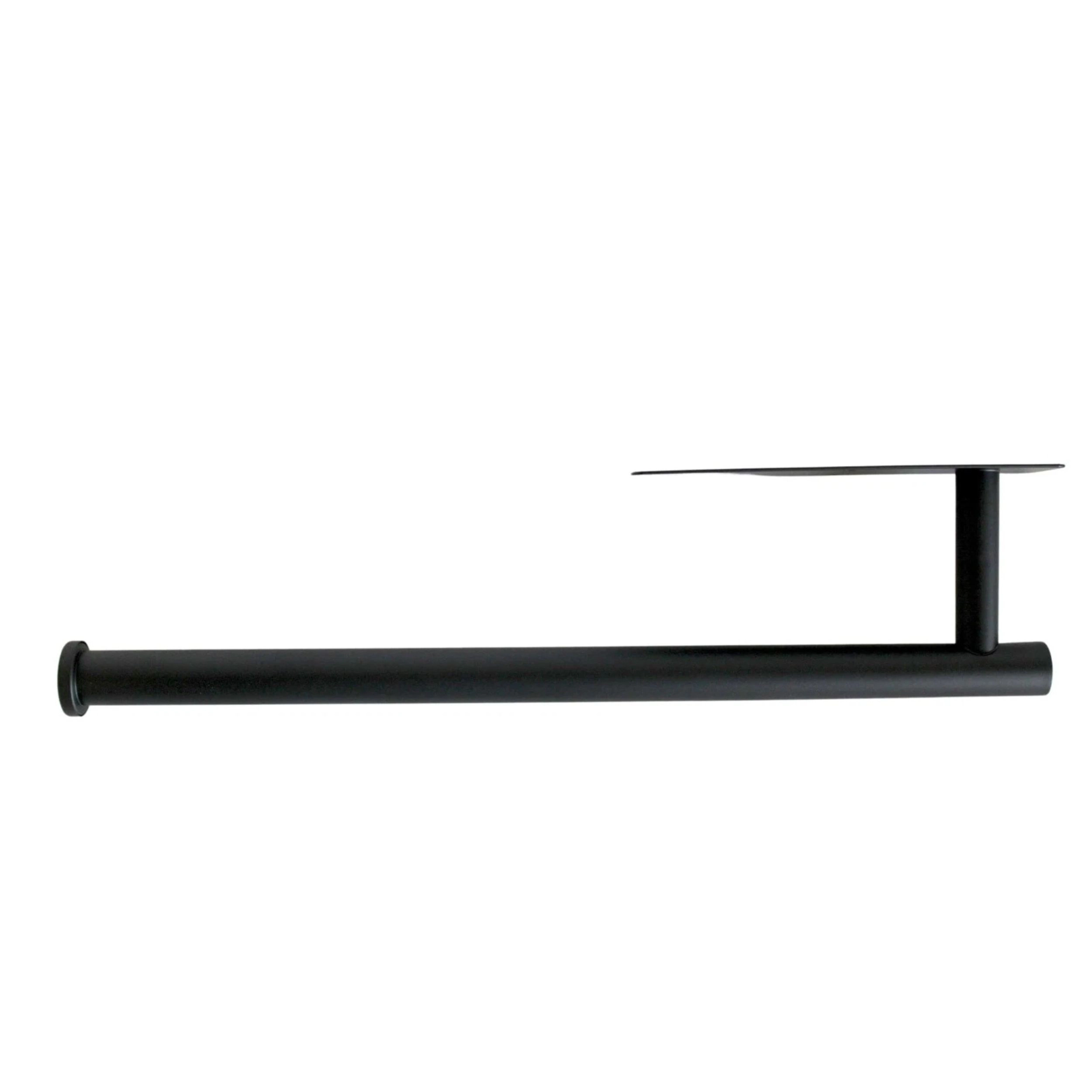 Home Collection Self-Adhesive Paper Towel Holder Black Metal Under Cabinet Rack