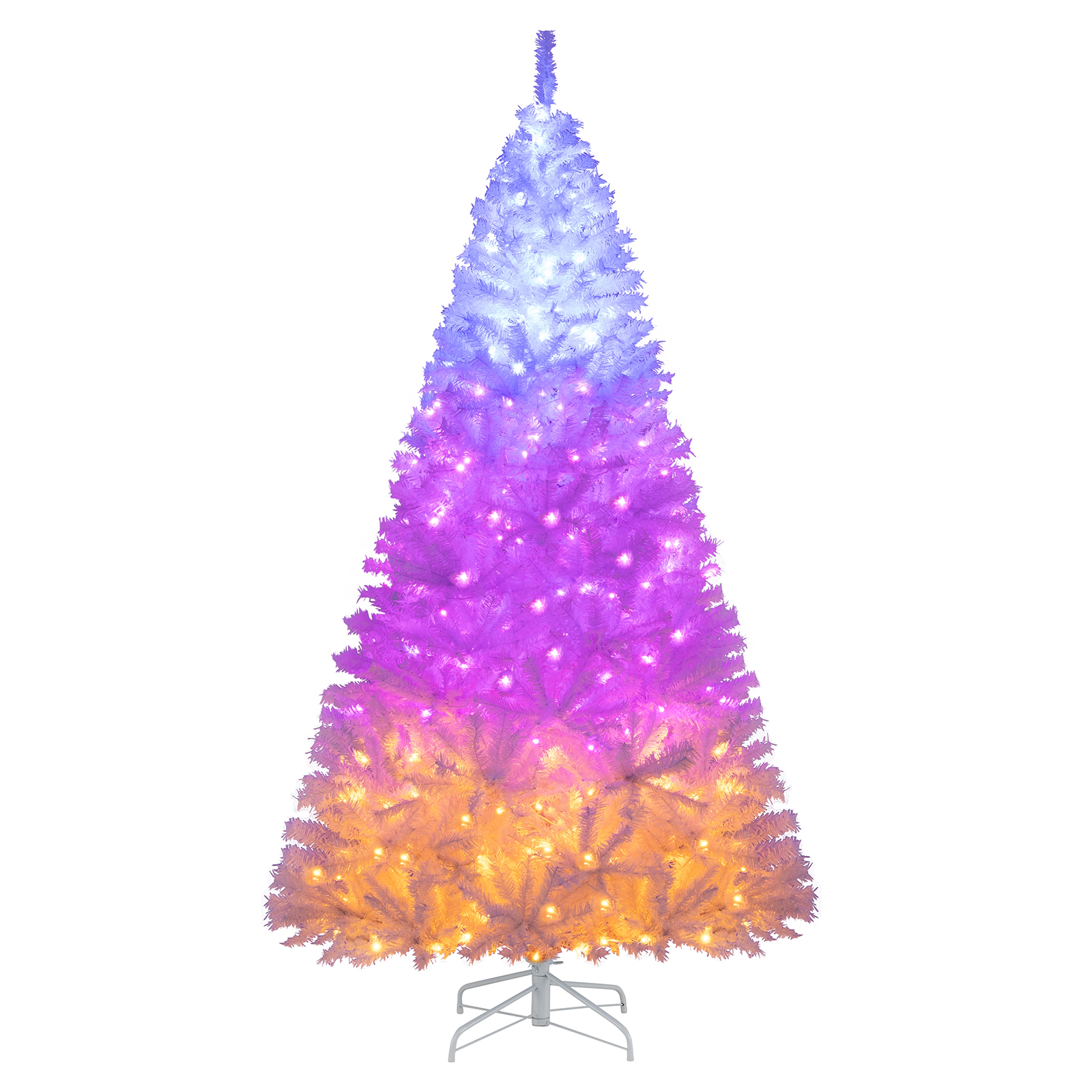 LJG Artificial Christmas Tree Hinged Pre-Lit Xmas Tree with 11 Lighting Modes