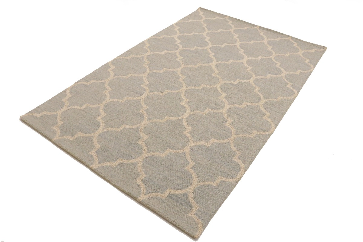 Magic Rugs Greige Trellis 5X8 Hand-Tufted Modern Rug
