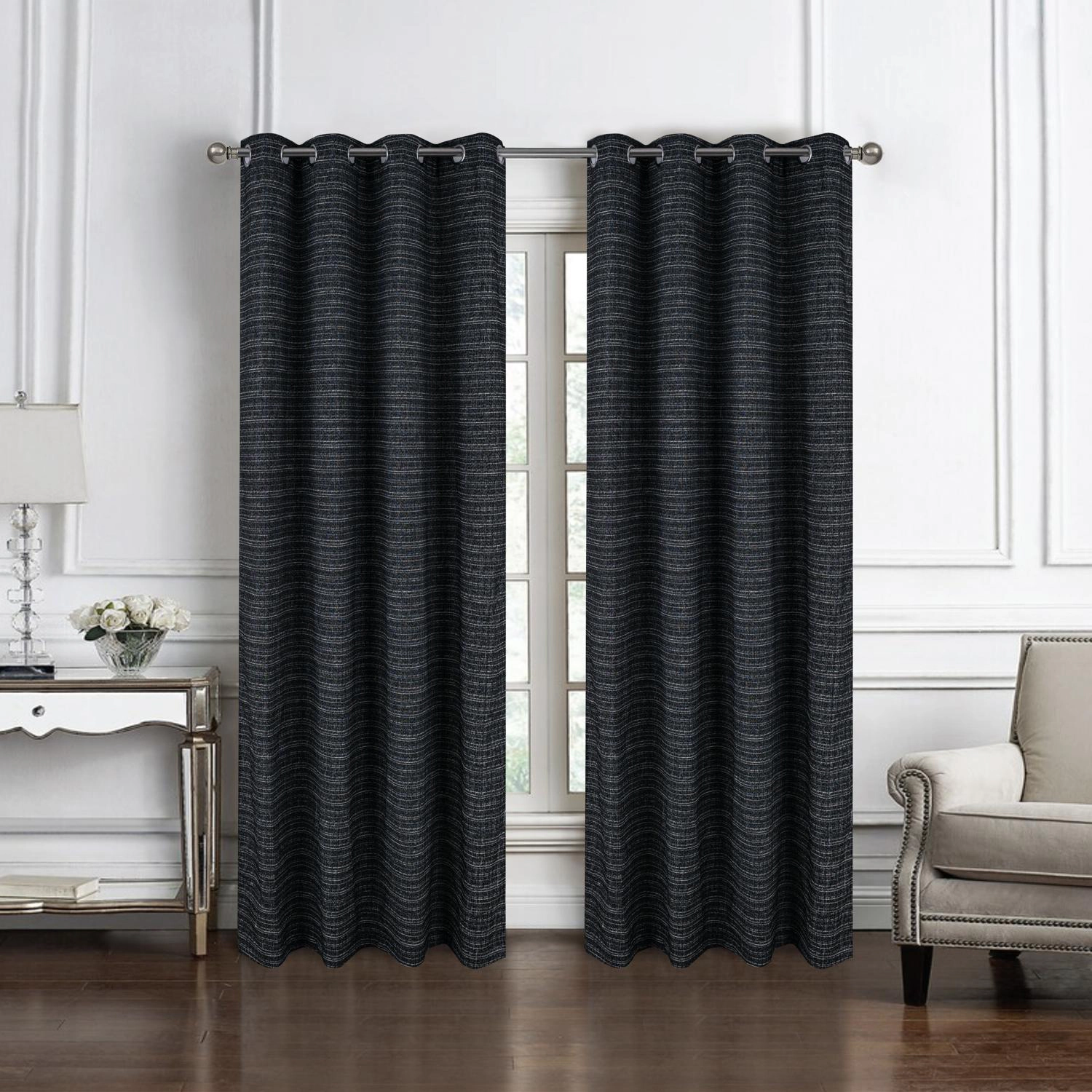 RT Designer Collection Kensington Jacquard Foam Backed Luxurious Decorative Grommet Curtain Panel 54" x 84