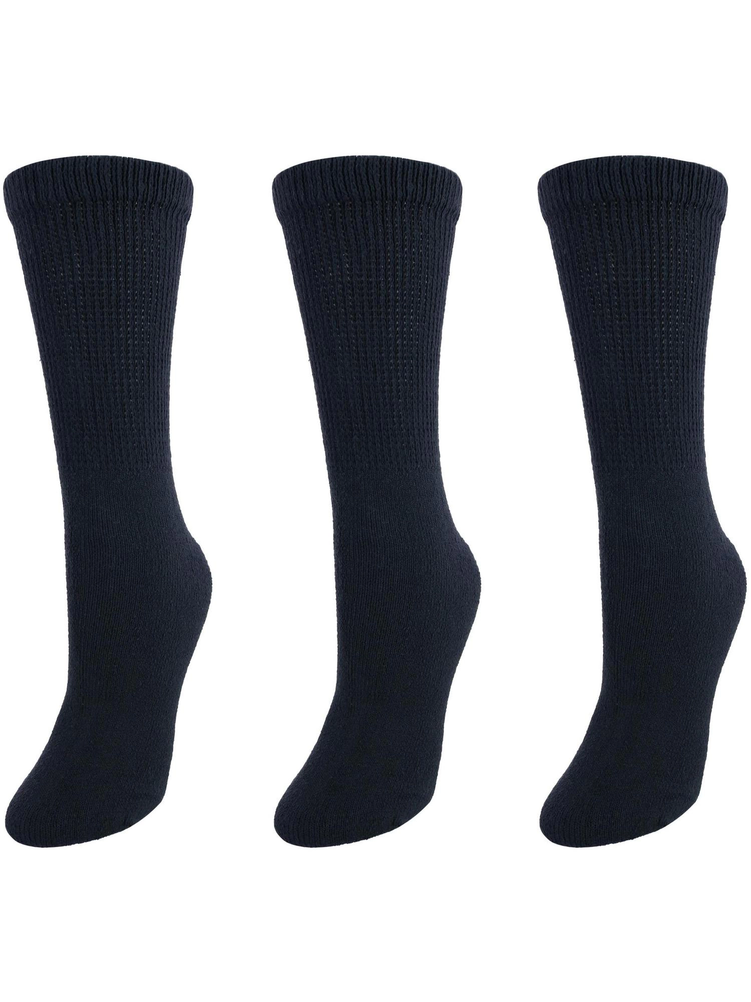 CTM Women's Cushioned Diabetic Crew Socks (3 Pair Pack)