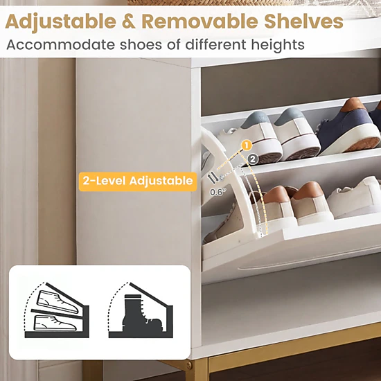 Hivvago Entryway Shoe Bench with Storage