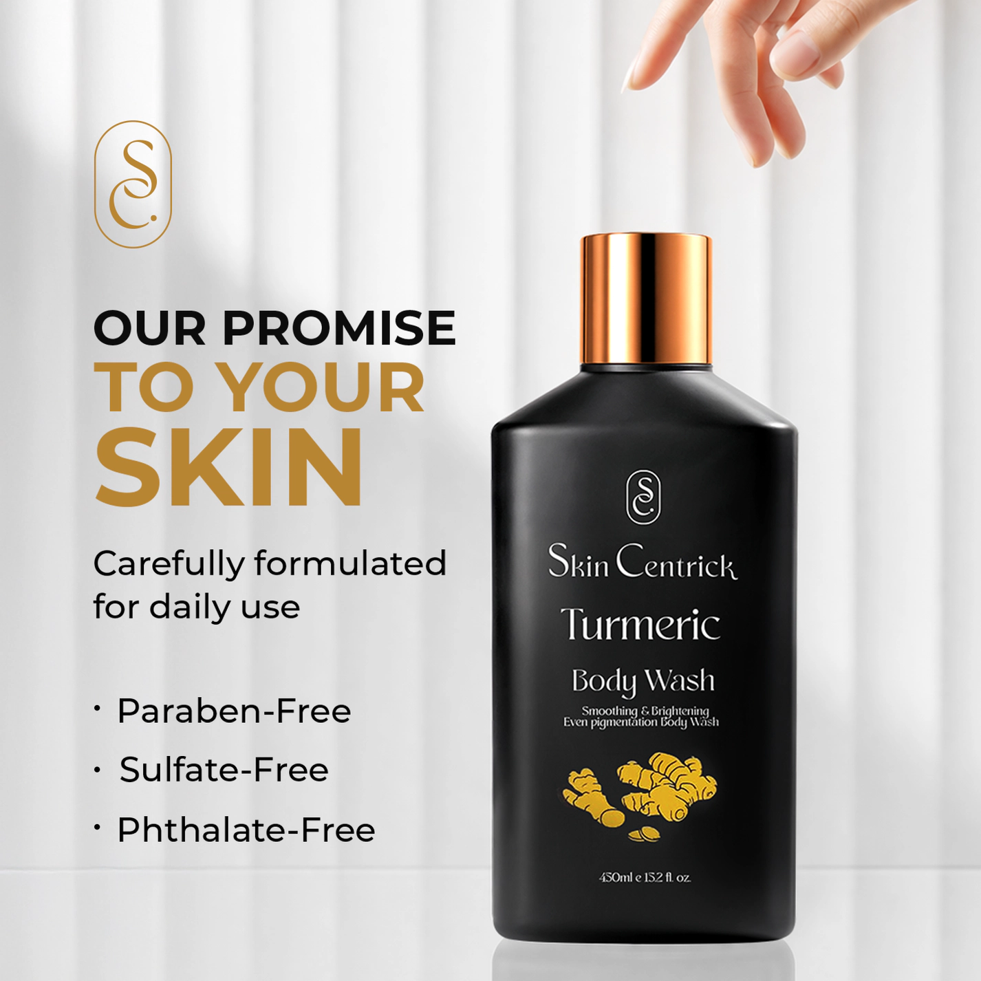 Skin Centrick | Body Wash | Moisturizing | Turmeric & Argan Oil | Dull & Dry Skin | 500 ml
