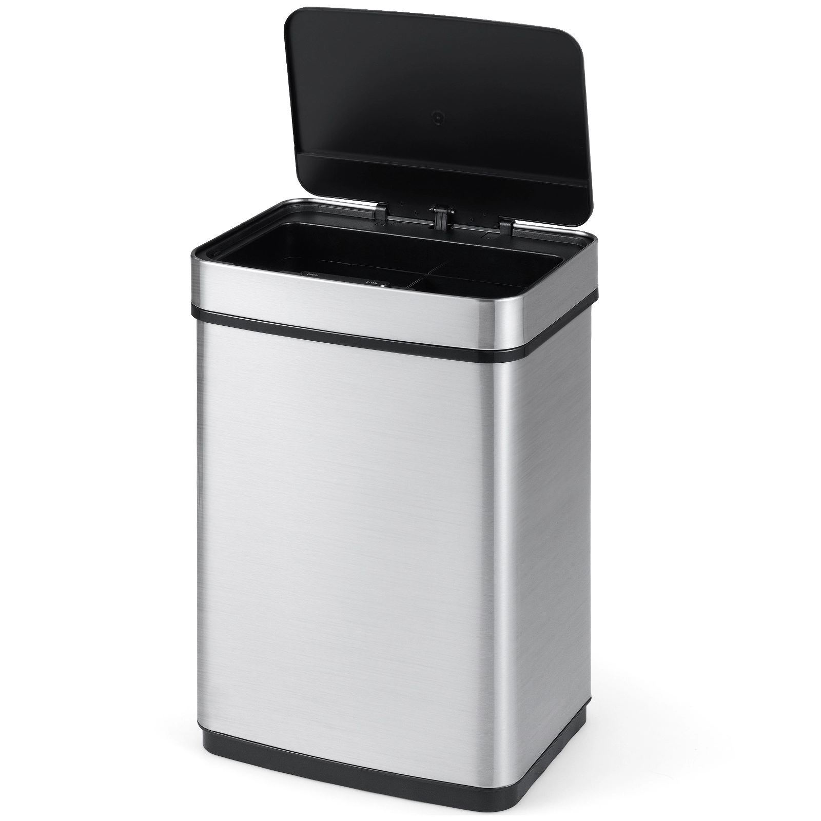 LJG 16 Gallon Trash Can Infrared Motion Sensor Garbage Can with Dual Compartments