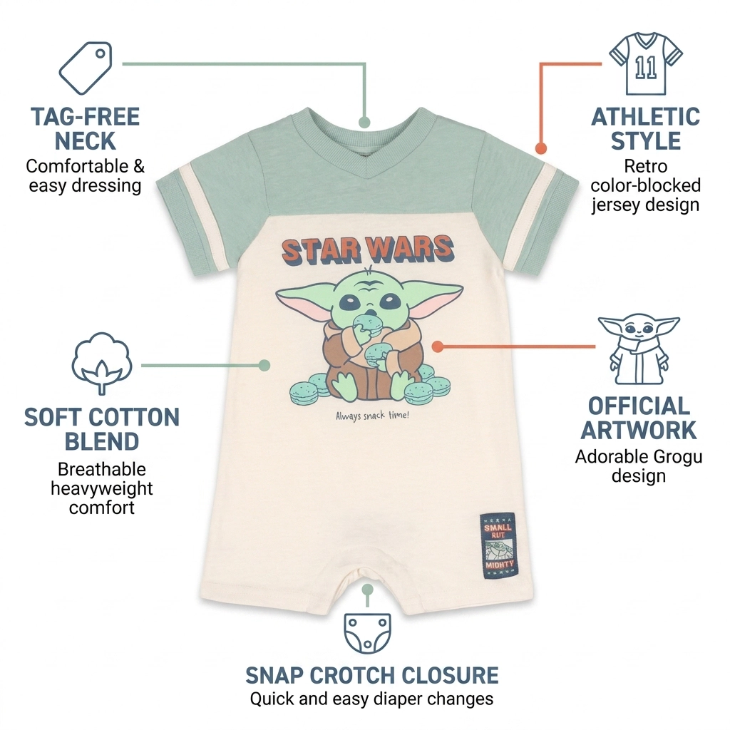 Star Wars The Mandalorian Grogu Athletic One Piece Romper