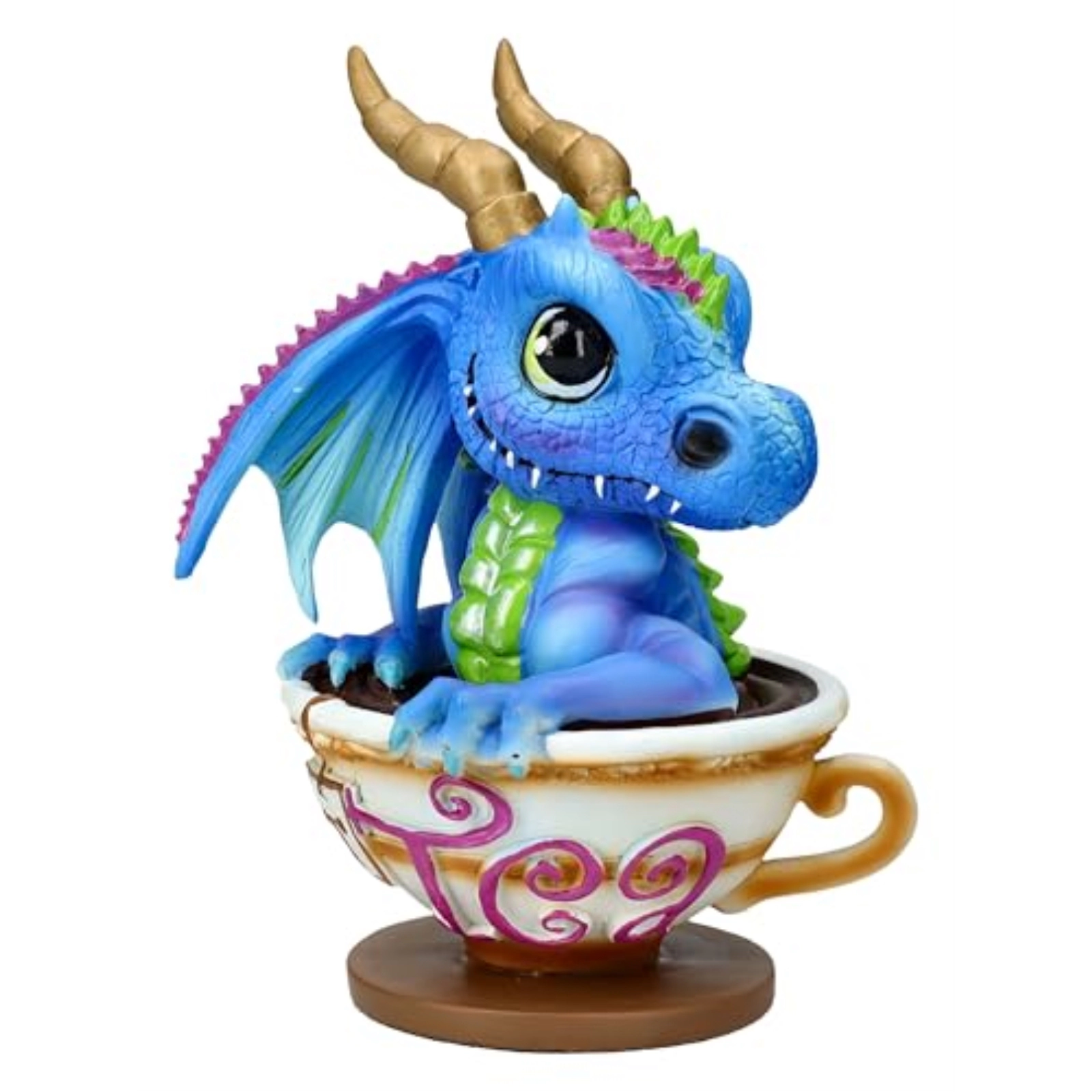 Pacific Giftware Ruth Thompson Cup of Tea Blue Dragon Figurine 6.1 inches