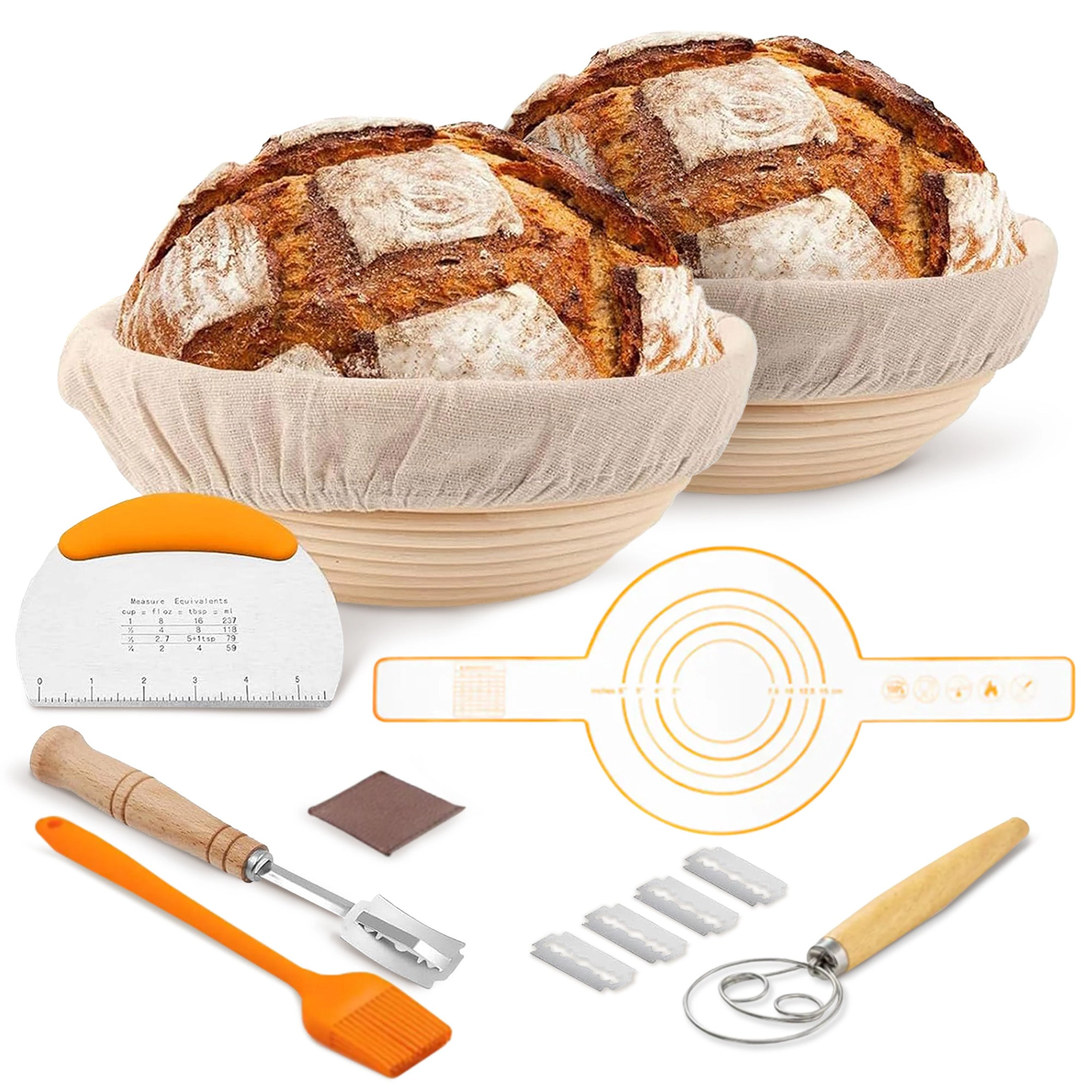 Cheer Collection Bread Proofing Basket Set