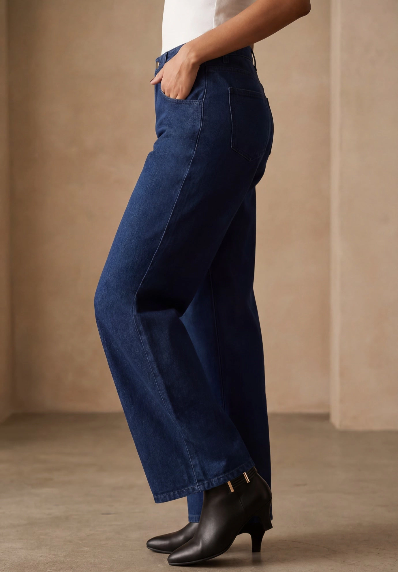 Jessica London Women's Plus Classic Denim Wide Leg Jean