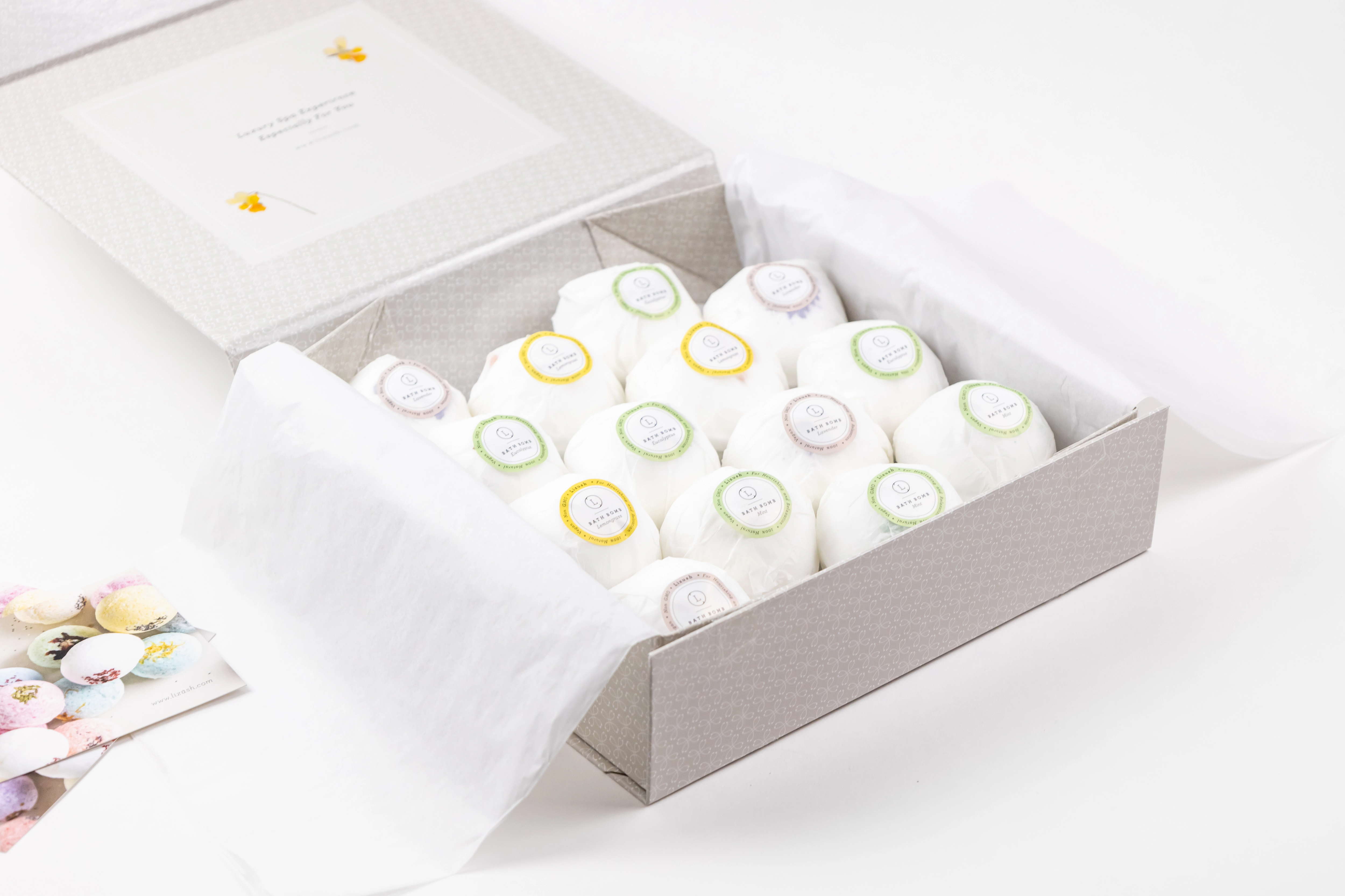 Lizush  Bath Bombs Gift Box, Set of 14 Handmade 100% Natural Bath Bombs