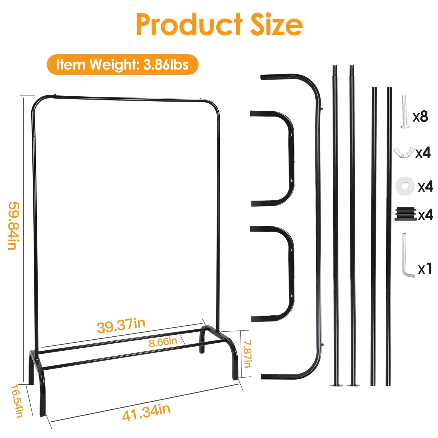 GBruno Iron Freestanding Garment Rack With Shelf