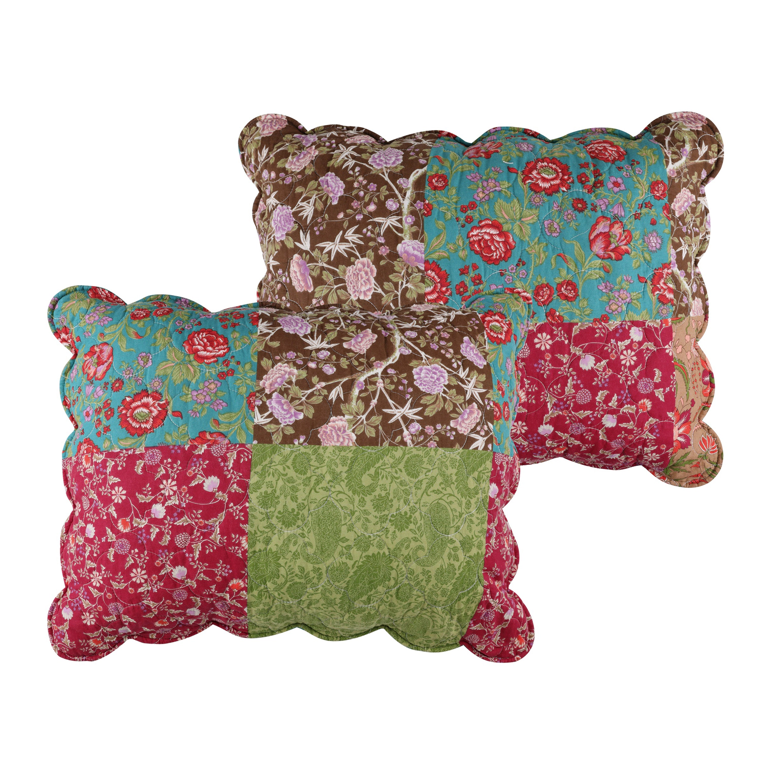 Greenland Home Fashions Danica Cotton Face Microfiber Back Pillow Pillow Sham