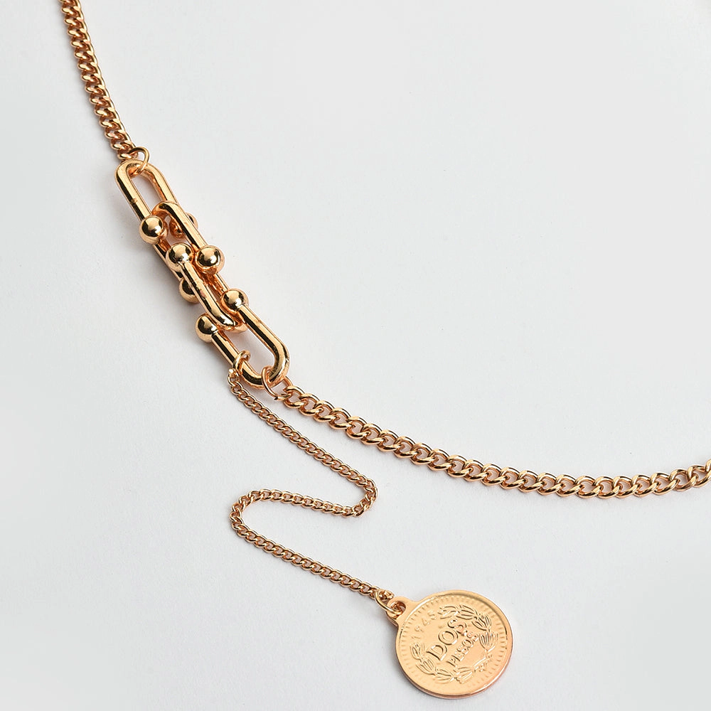 SOHI Women's Gold Link Chain Necklace