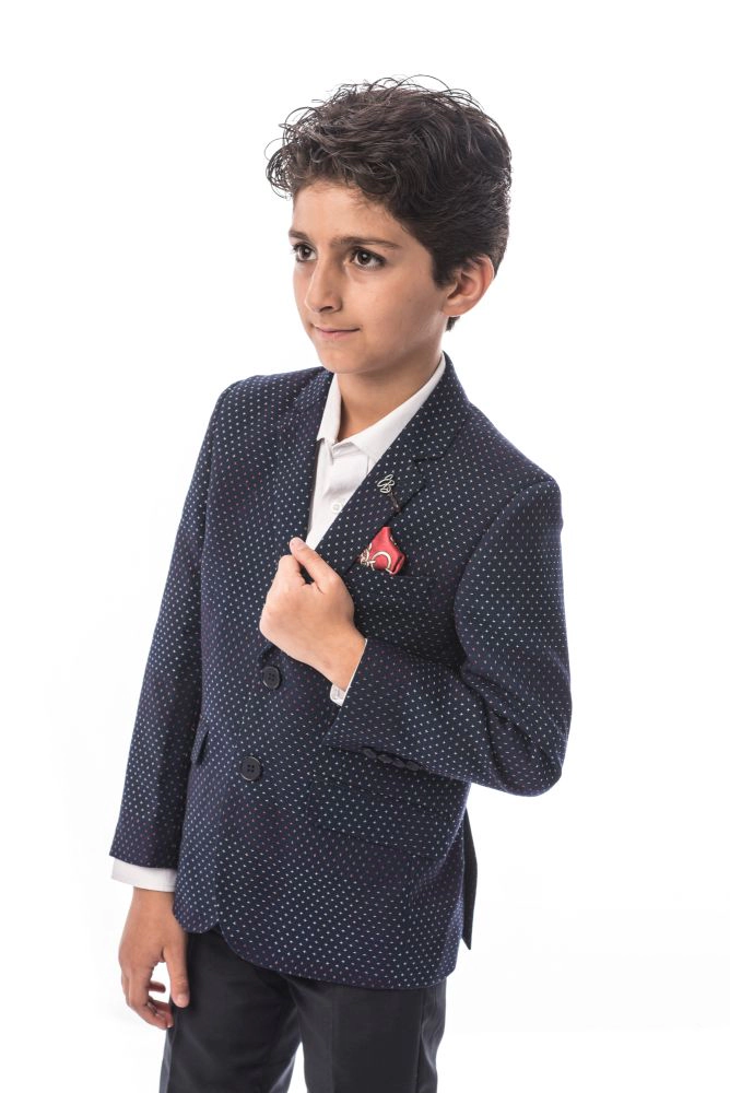 Elie Balleh Boys Slim Fit Digital Rain Blazer