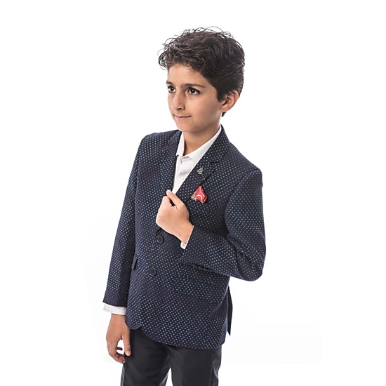 Elie Balleh Boys Slim Fit Digital Rain Blazer