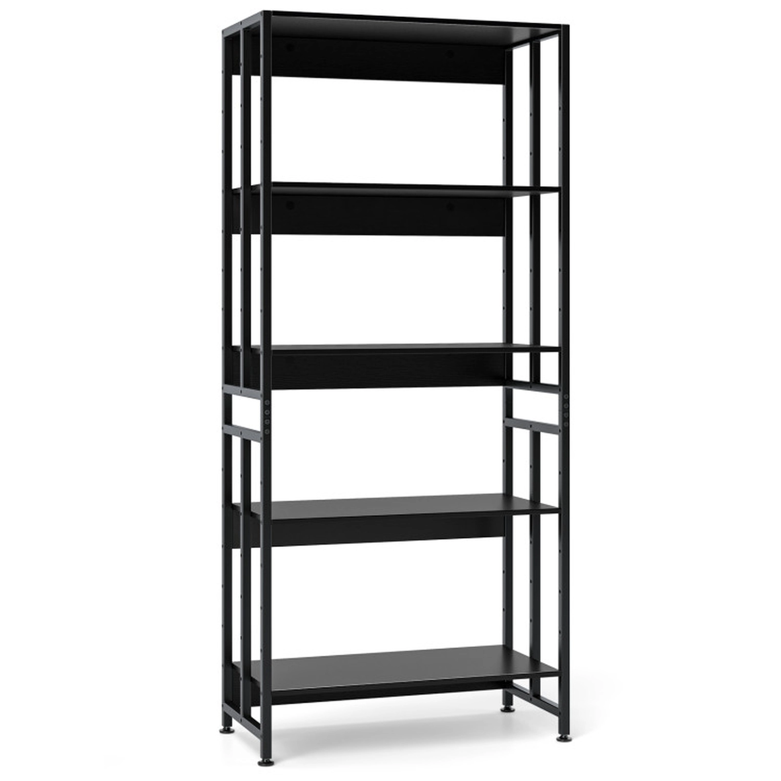 SUGIFT 5-Tier Bookshelf 62 with Reversible Tiltable and Removable Shelves