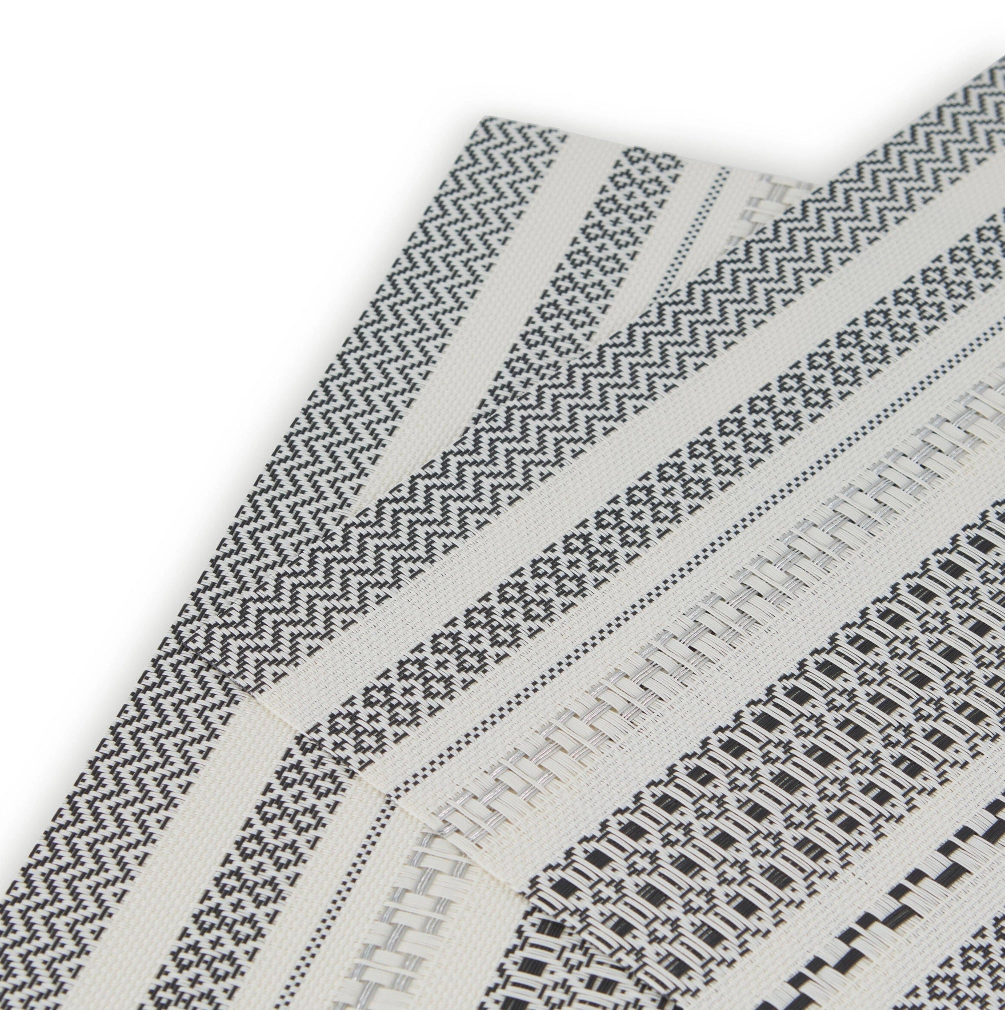 Dainty Home Maya Woven Vinyl Reversible Rectangular 12" x 18" Placemat Set of 6