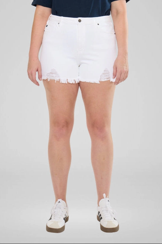 KanCan Women's Plus High Rise Shorts Cleo