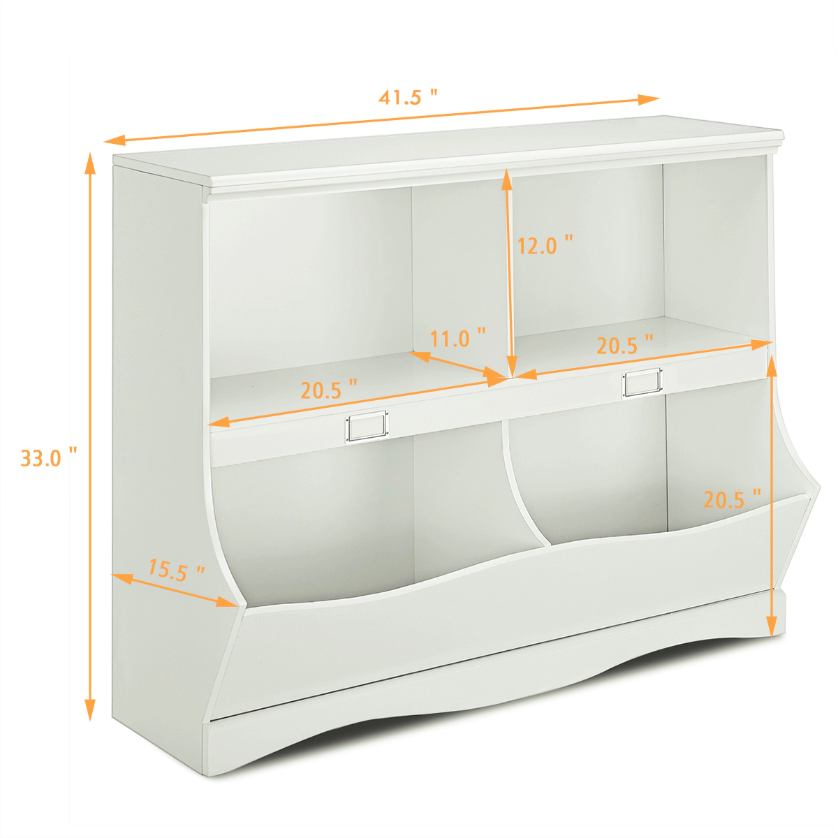 Costway Kids Storage Unit Bookshelf Bookcase Toy Organizer Bookshelf Bookcase White