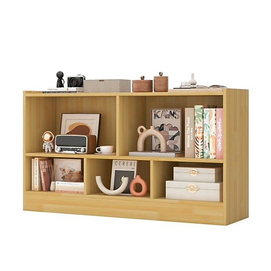SUGIFT 5-Cube 132-lb Top Kids Bookcase and Wood Toy Storage Cabinet Organizer with Elevated Display Edges