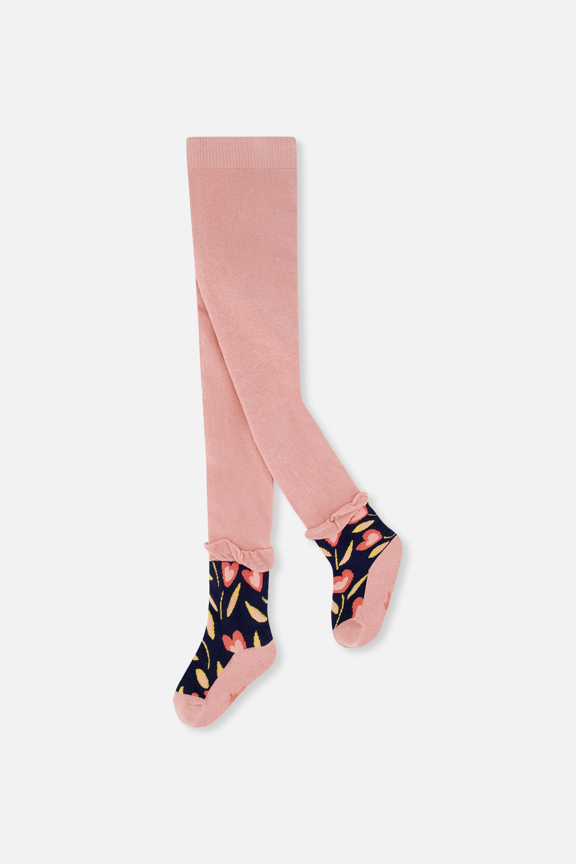 Deux par Deux Girls Frilled Tulip Knit Tights
