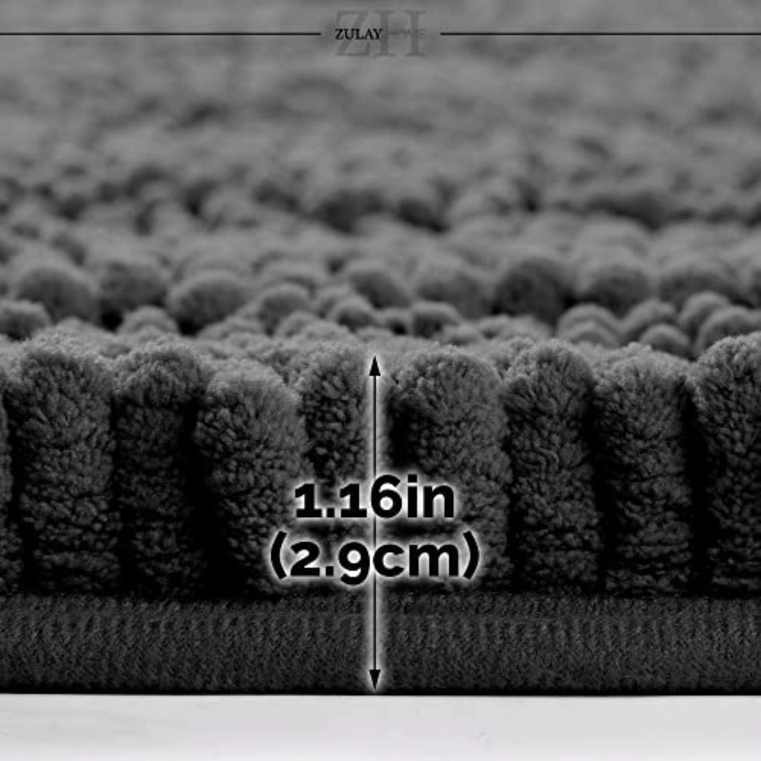 Zulay Kitchen Soft Shaggy Bathroom Rug - Ultra Absorbent Bath Mats for Non Slip Carpet 47 x17 Inches