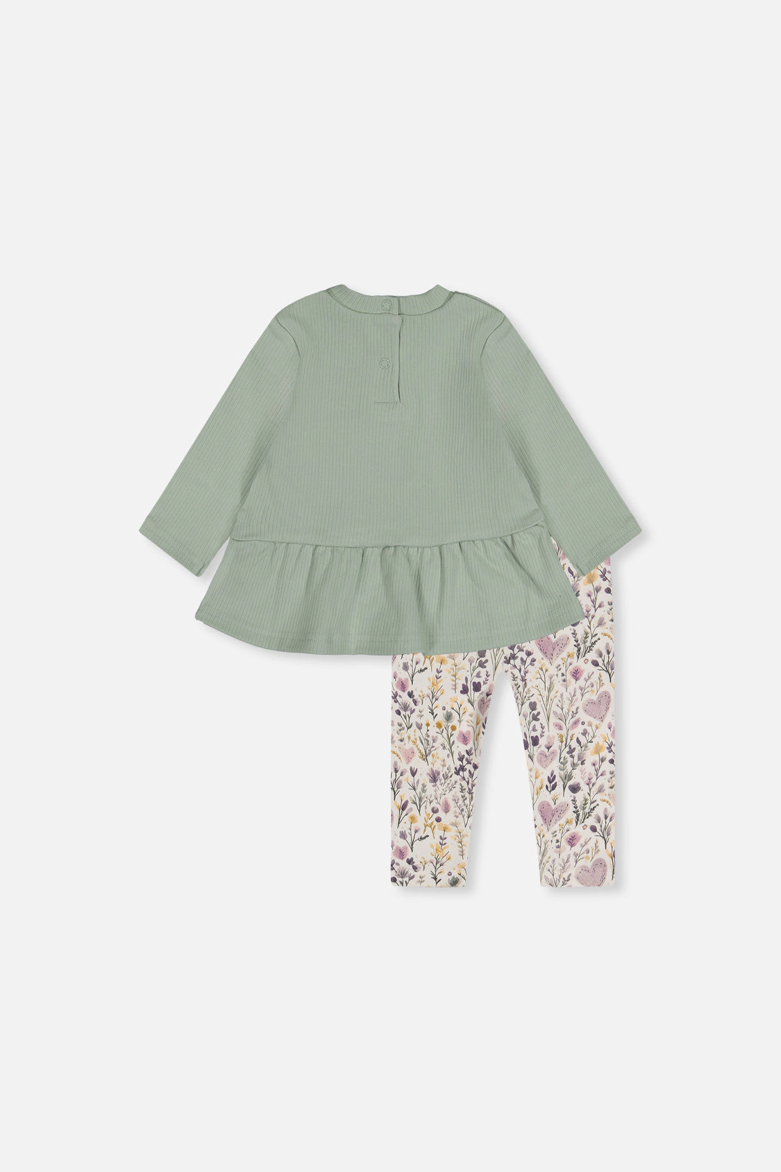 Deux par Girls Organic Cotton Peplum Tunic and Legging Set with Heart Print