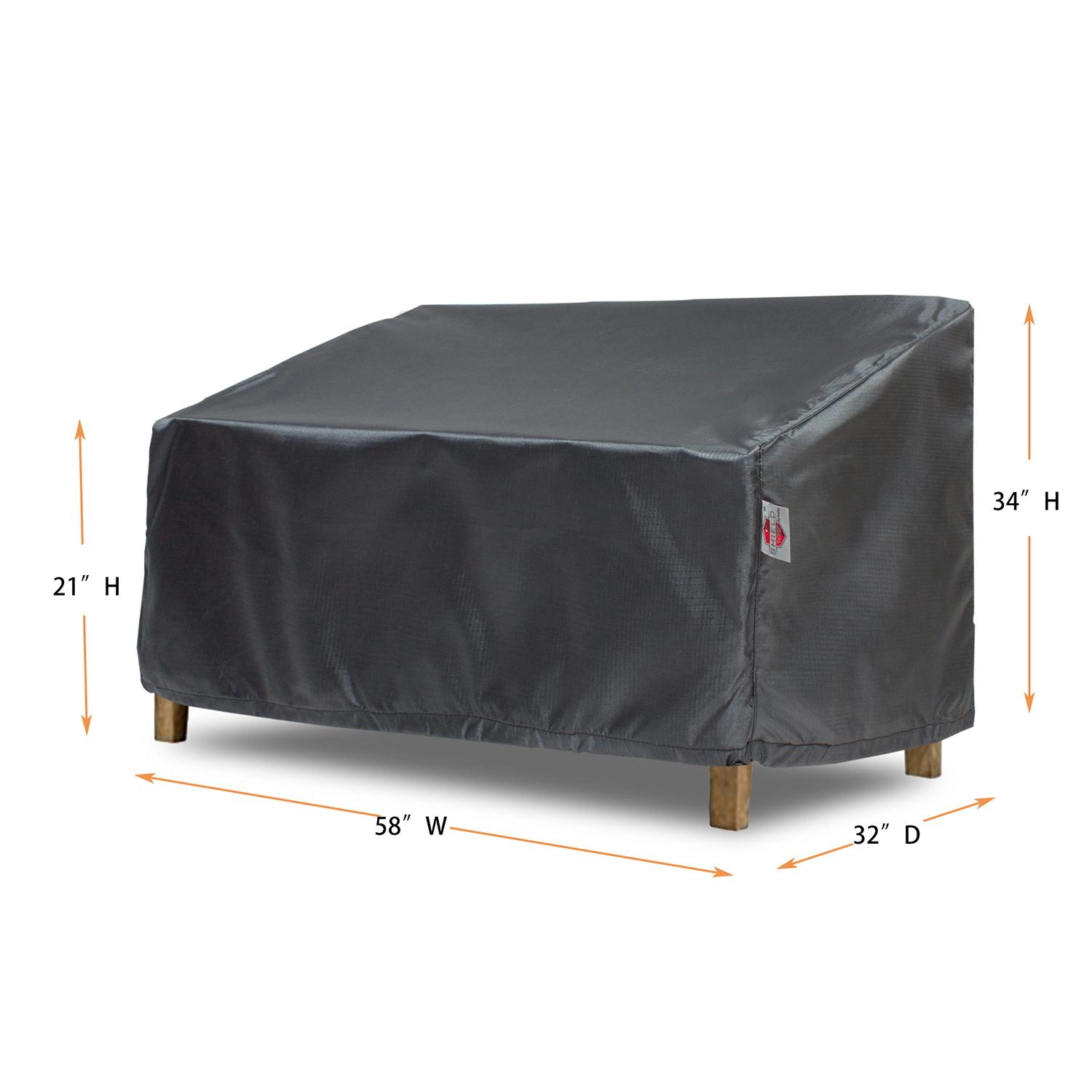 Summerset Shield Loveseat Small Cover Ultimate Protection for Your Outdoor Furniture 58" x 32" x 21"/34" Mercury