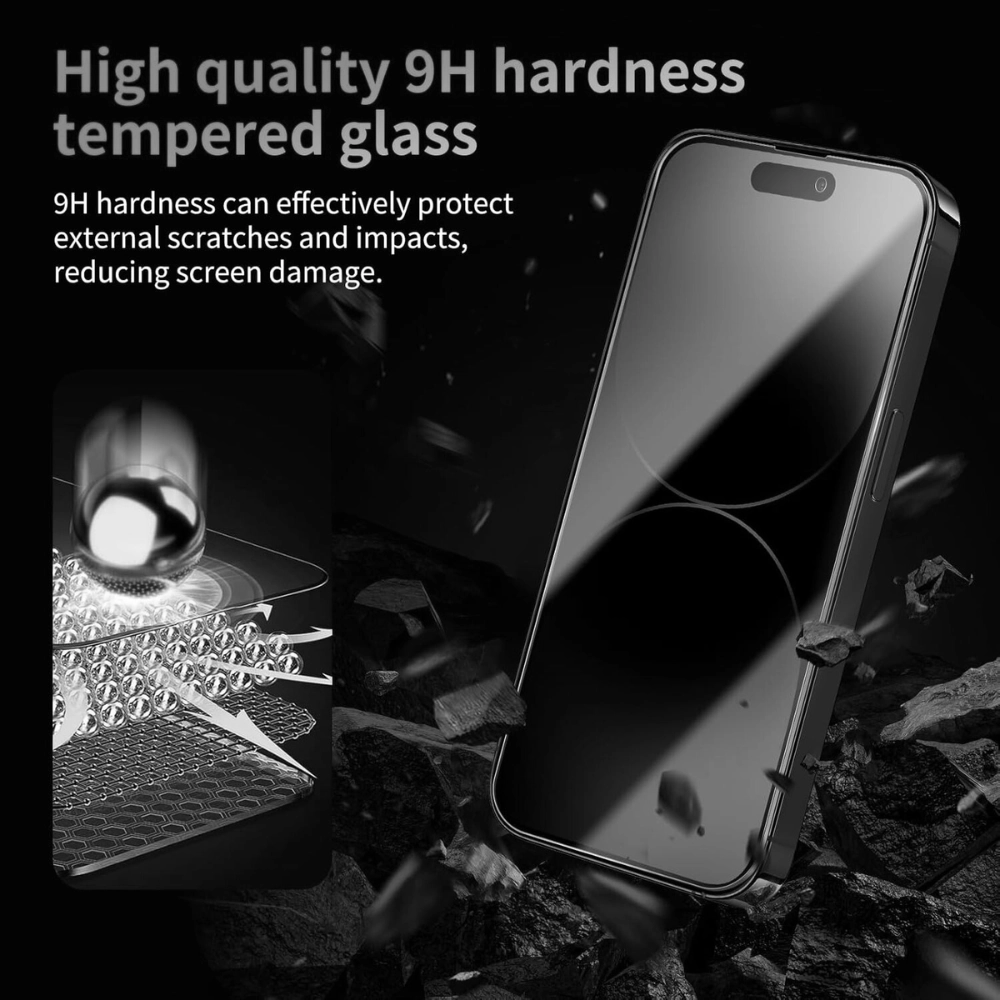 Qixxronics [3-Pack] for iPhone 14 Privacy Screen Protector Anti Spy Private Tempered Glass
