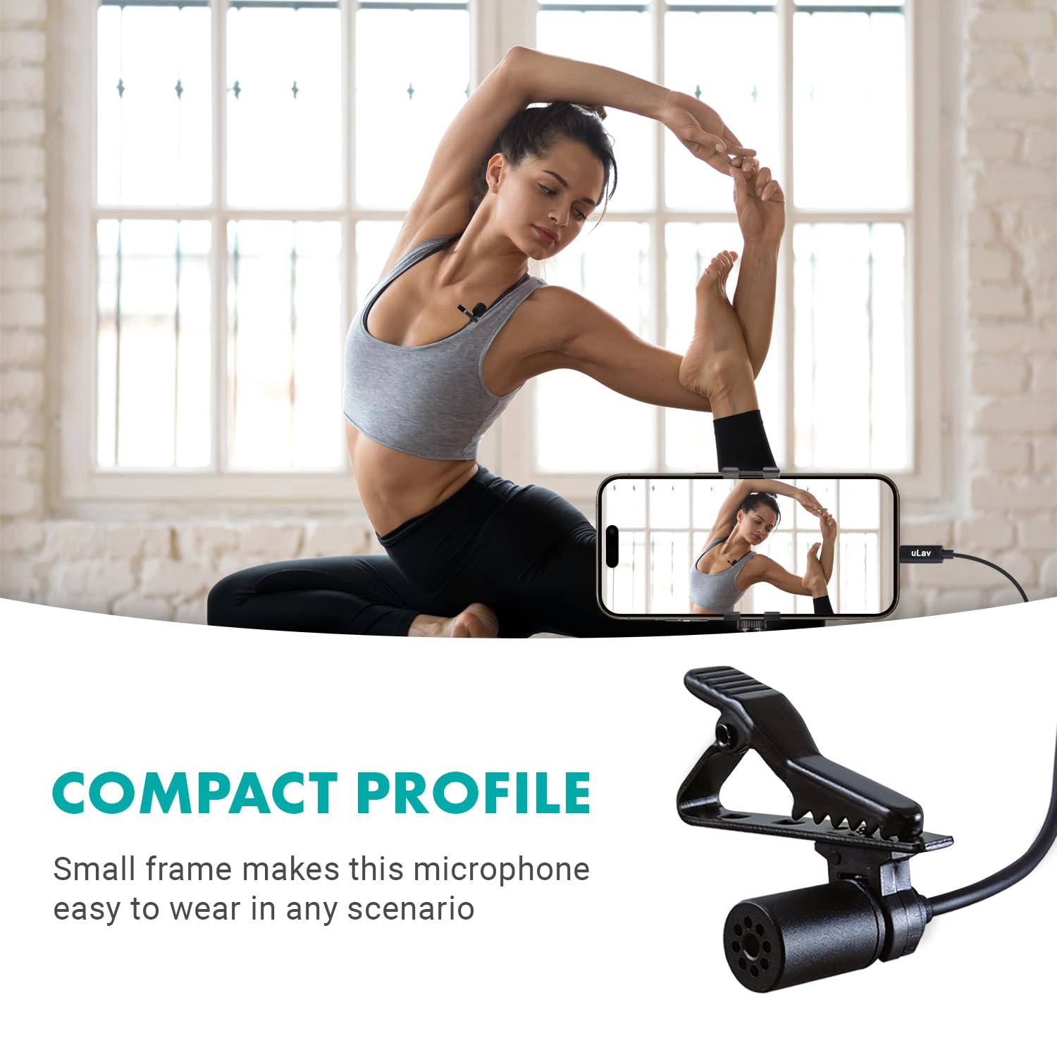 Movo uLav-L Digital Lavalier Omnidirectional Clip on Microphone with USB-C Connector