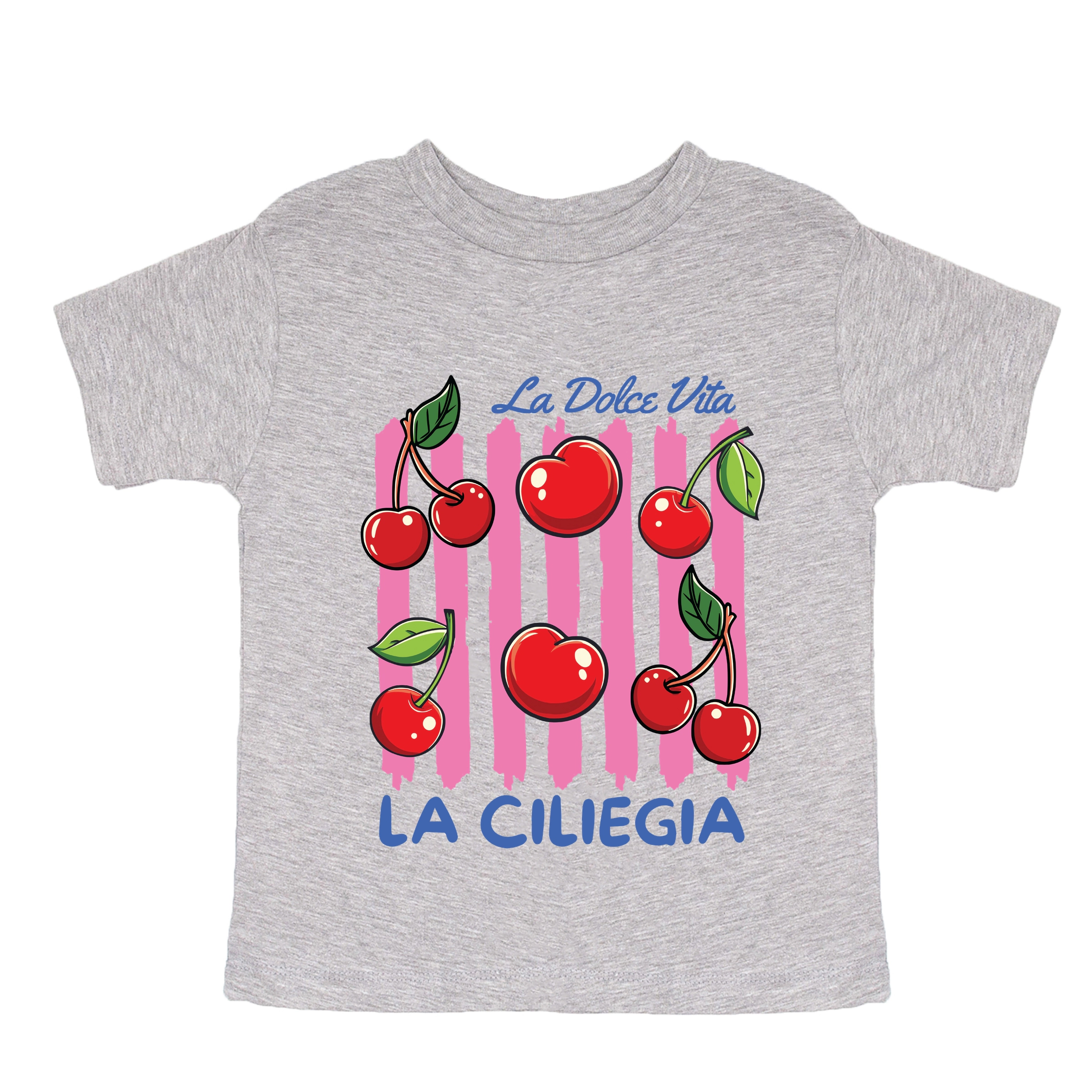 The Juniper Shop - La Ciliegia Stripes Toddler Short Sleeve Graphic T-Shirt