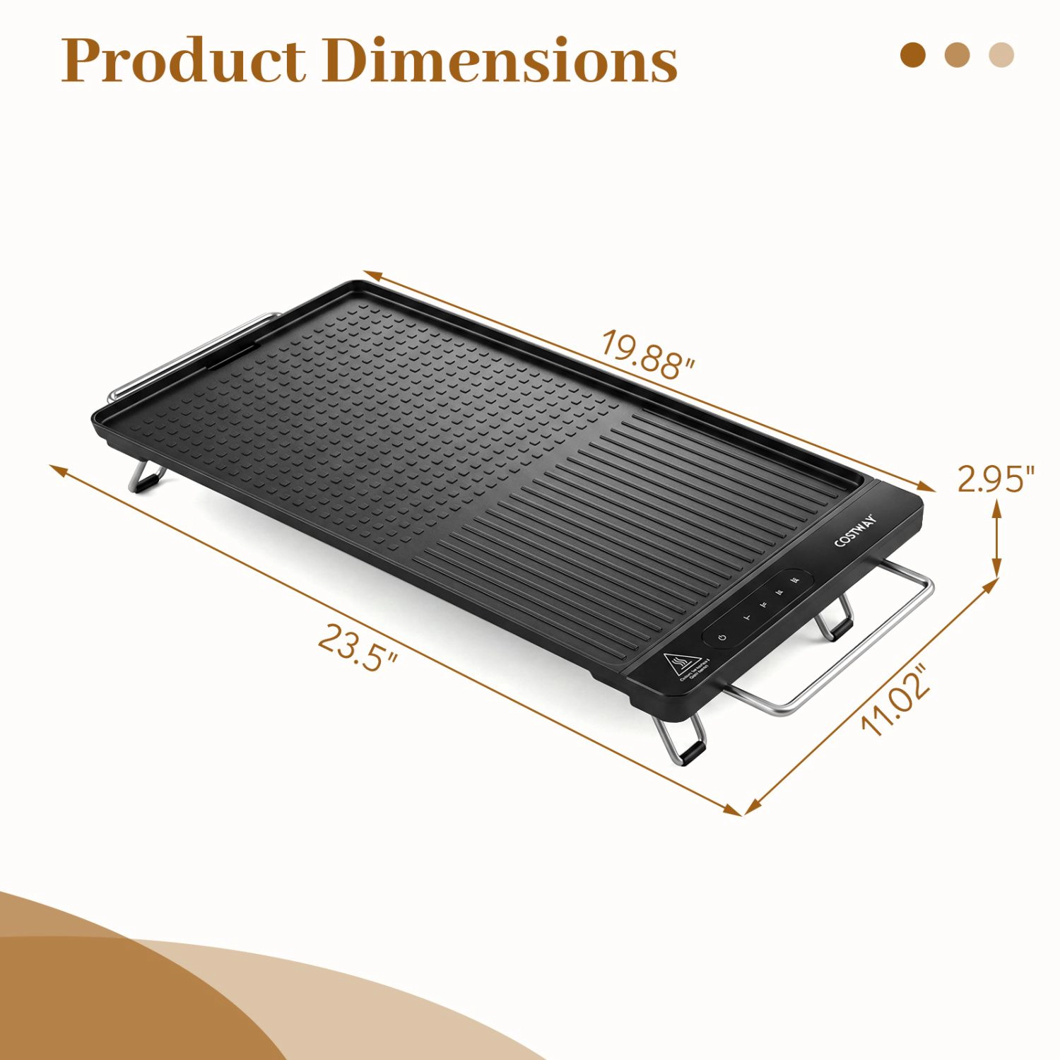 SlickBlue 1300W Indoor Electric Grill with Dual Surface & LED Control