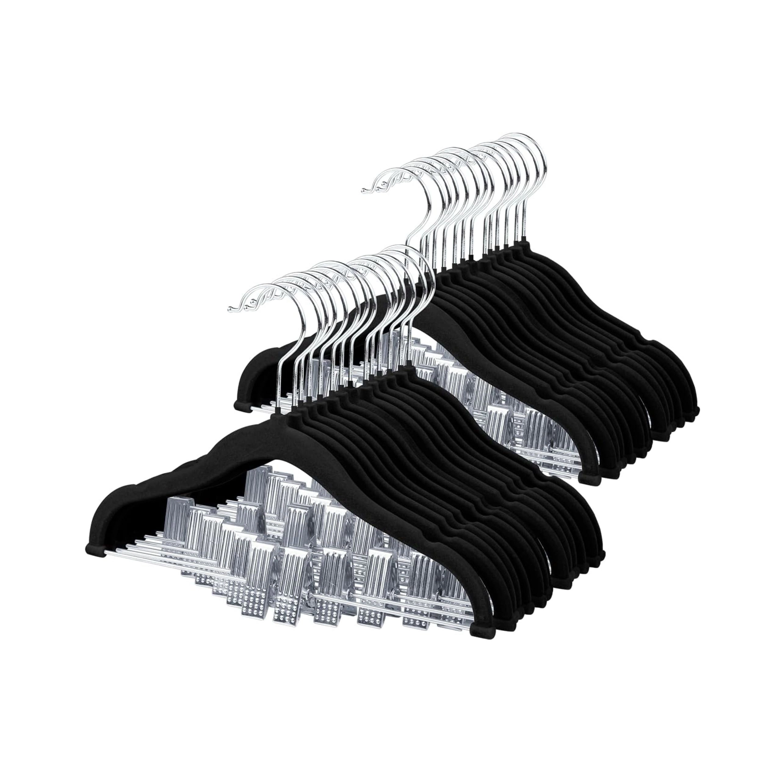 Stock Preferred Pack of 28 Baby Velvet Hangers with Adjustable Clips 11.8 Inch Non Slip Kids Clothes