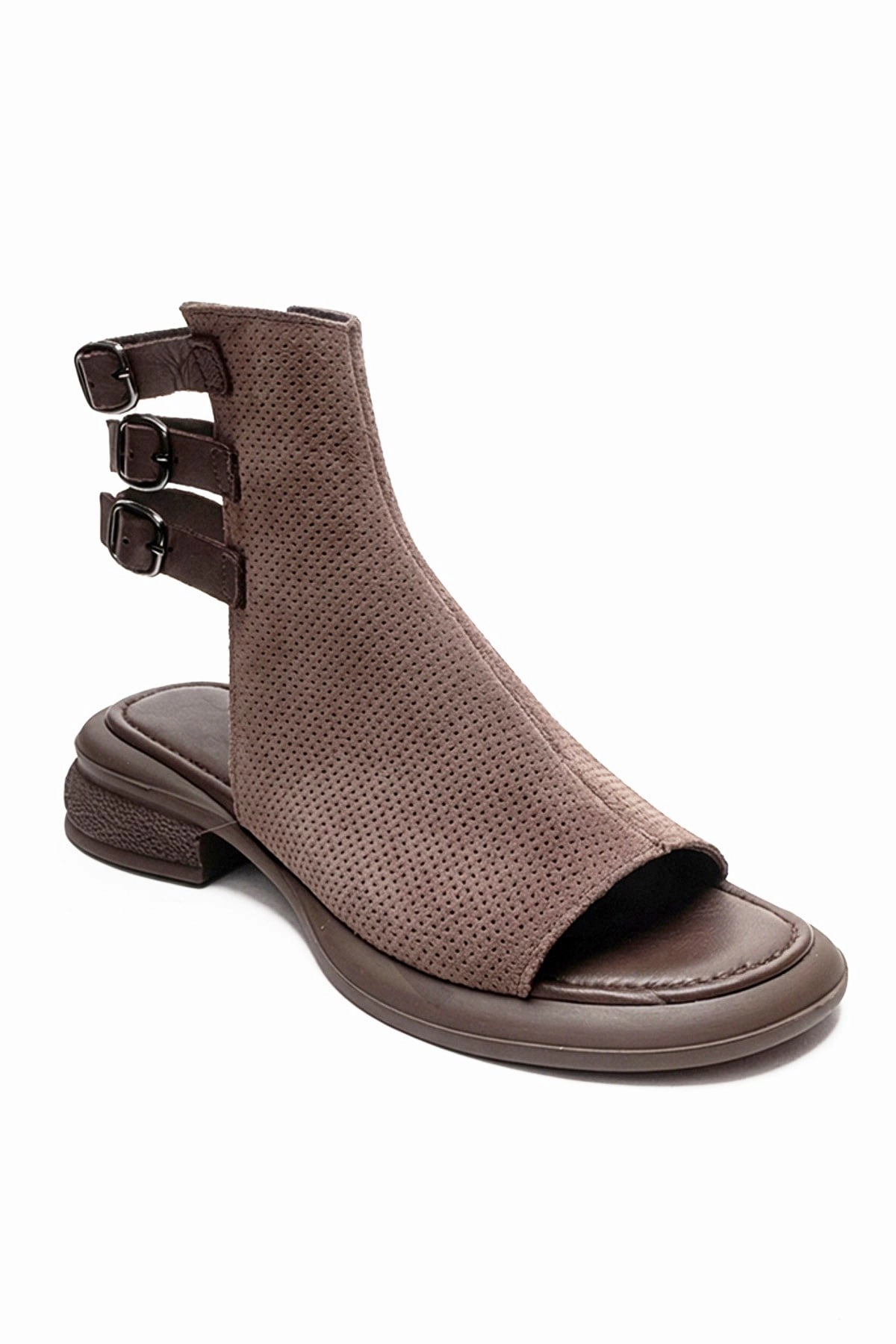 Forever & Always Womens Carina Leather Side Zip Sandal