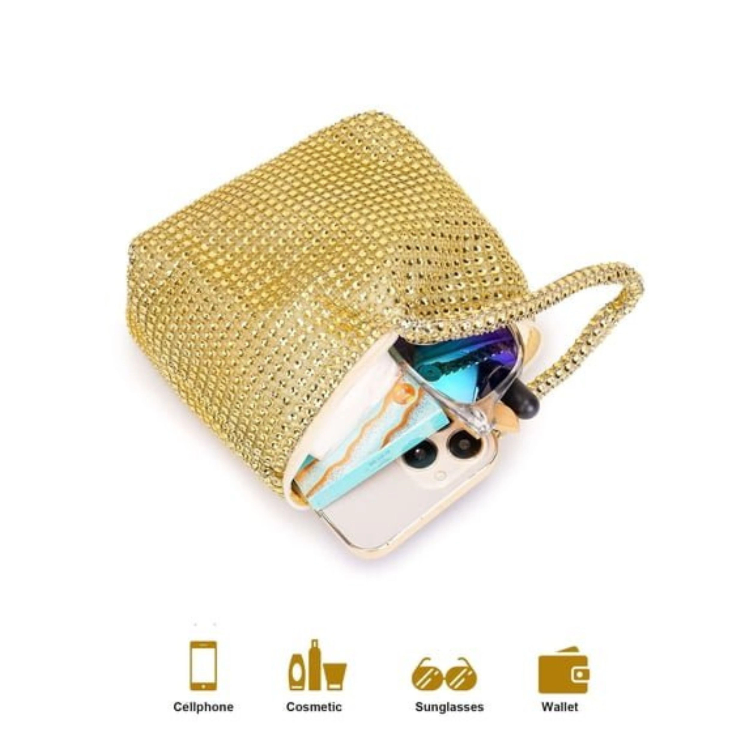 Home Collection Women’s Rhinestone Triangle Clutch Evening Wristlet Purse