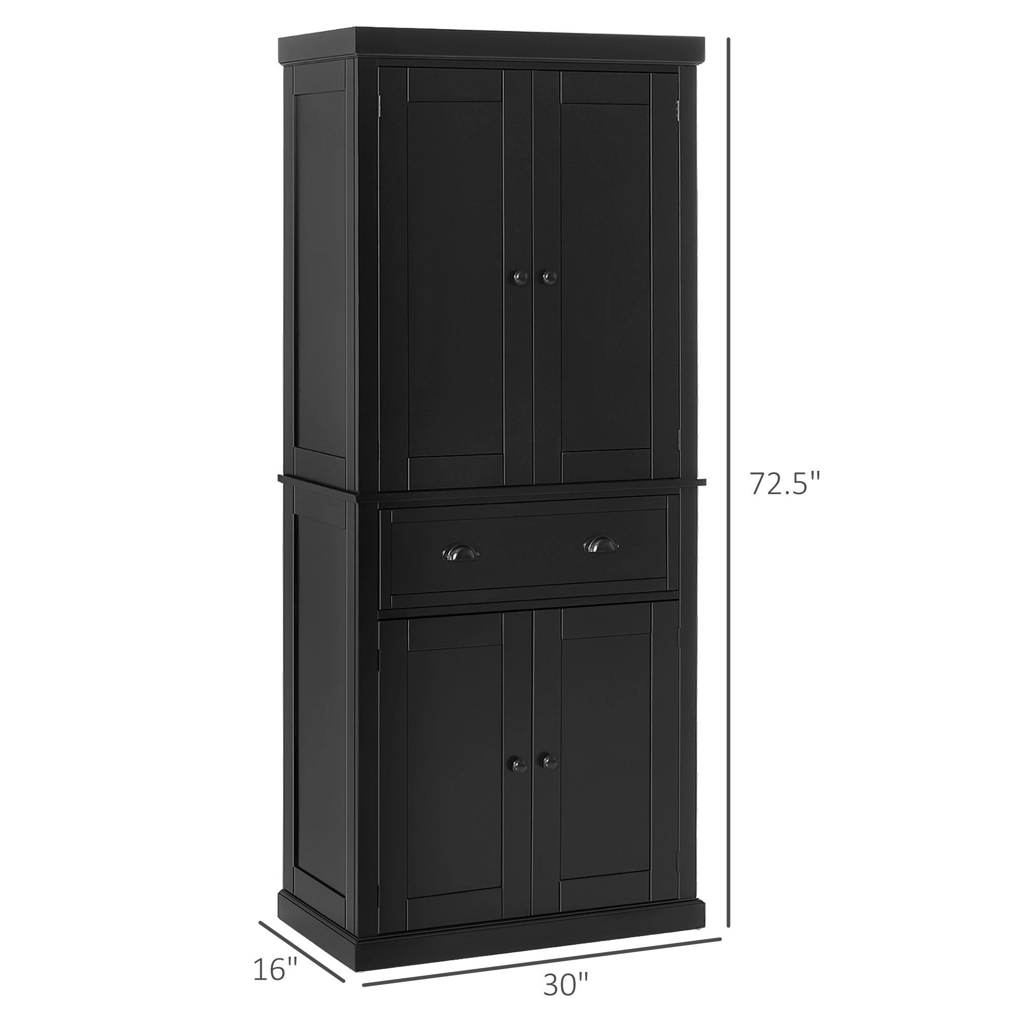 HONGGE Kitchen Cabinet Pantry Storage Cabinet with Doors and Shelves Freestanding Food Pantry Cabinet