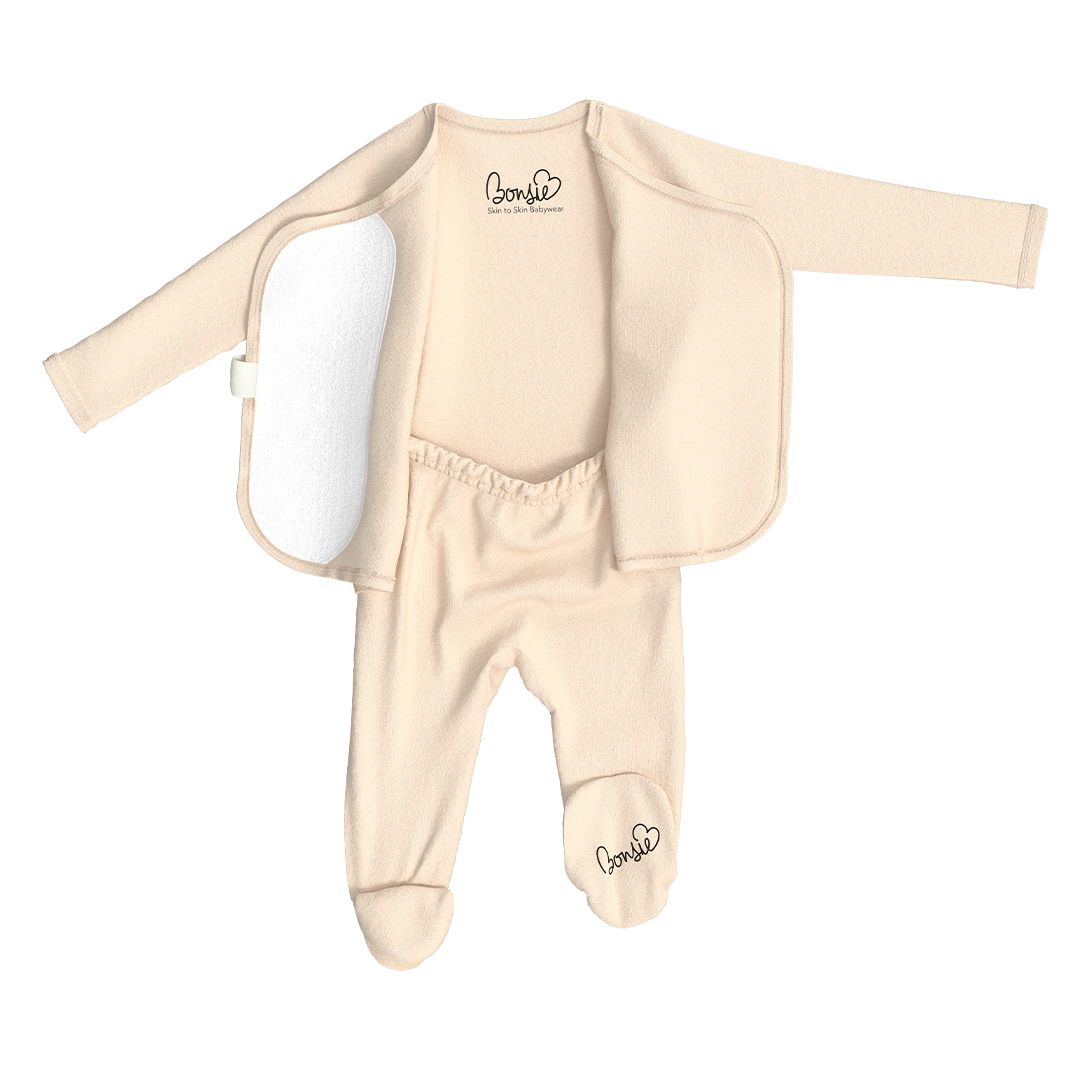 Bonsie Footie Long Sleeve - Oat, Skin-to-Skin Babywear